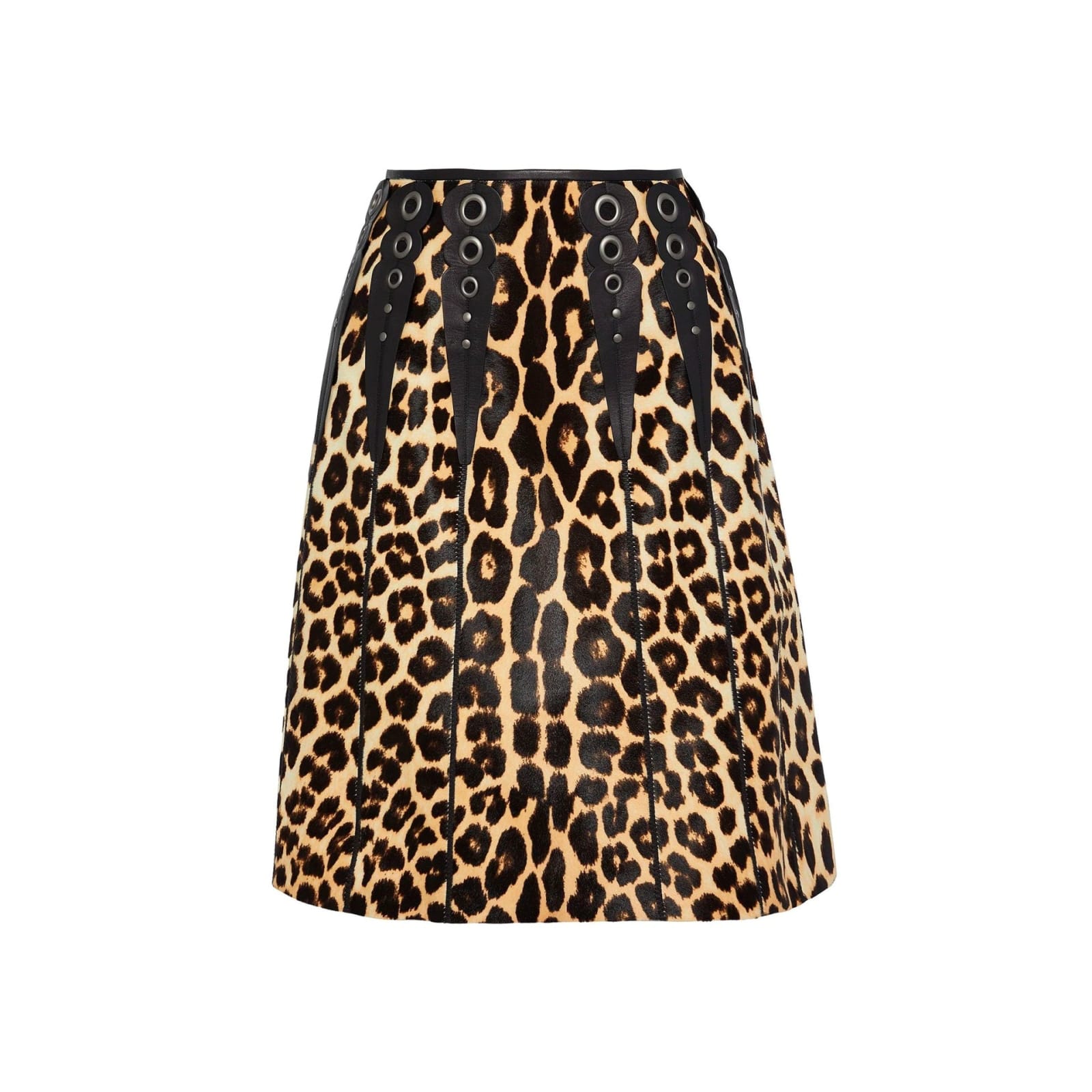 Leopard Print Calf Hair Skirt