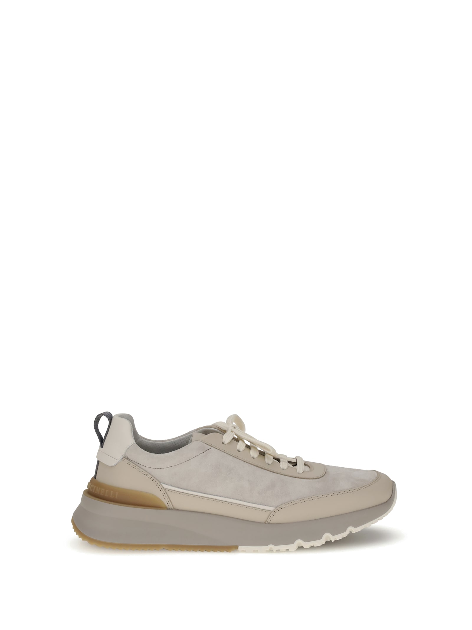 Brunello Cucinelli Leather Sneakers In Burgundy