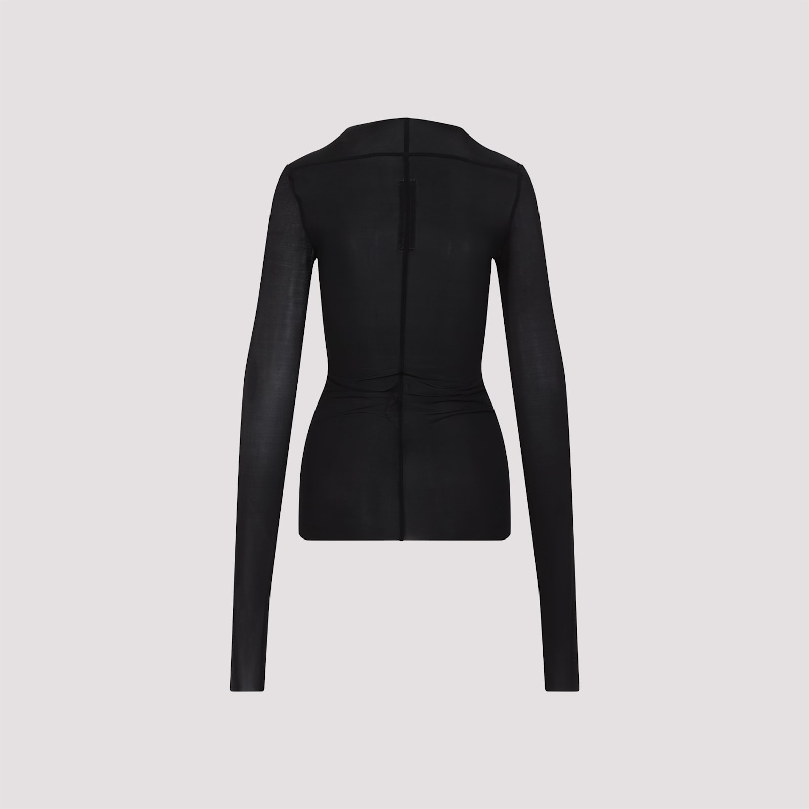 Rick Owens Fitted High Neck Top In Luxurious Cupro-elastane Blend