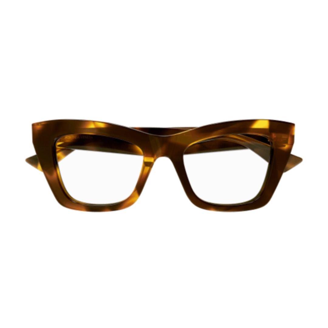 Shop Bottega Veneta Cat-eye Frame Glasses In 005 Havana Havana Transpa