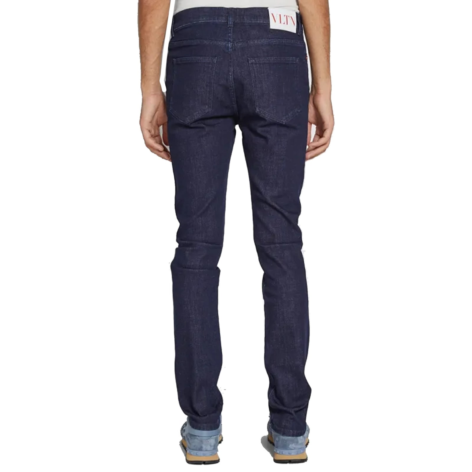 Shop Valentino Cotton Denim Skinny Jeans In Blue