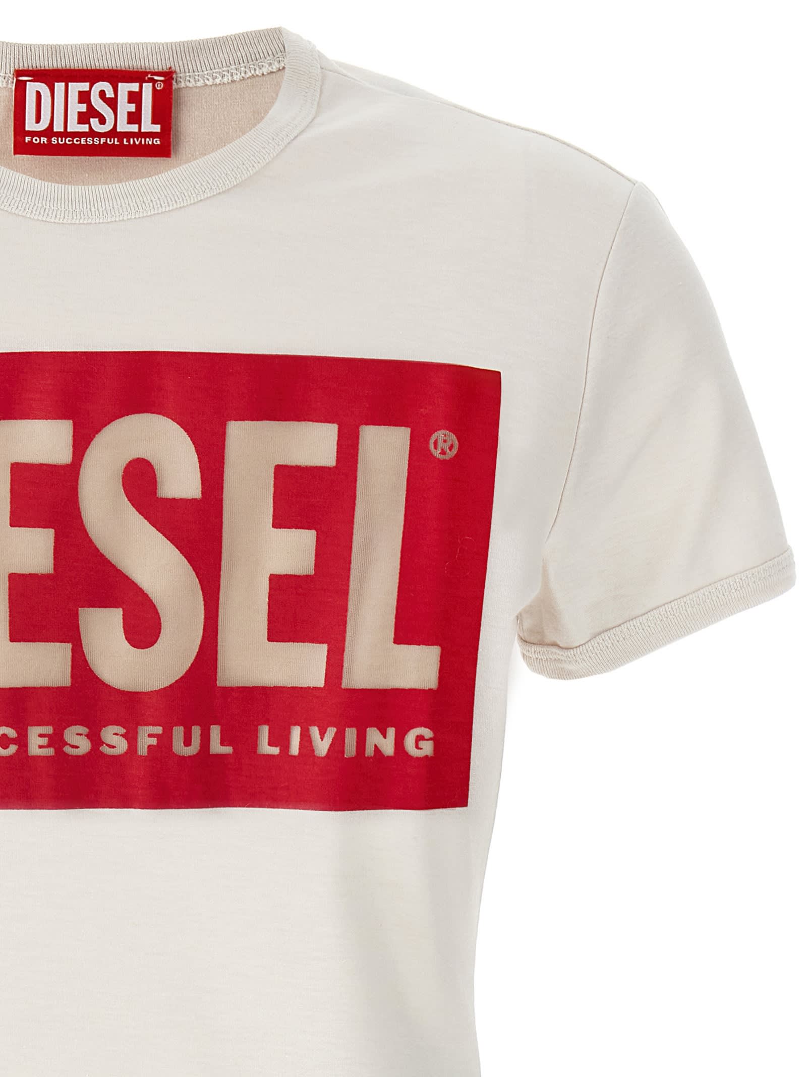 Shop Diesel T-malun T-shirt In White