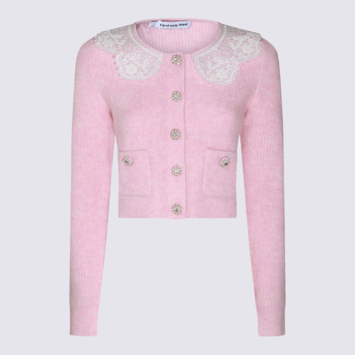 Shop Self-portrait Pink Wool Knitwear