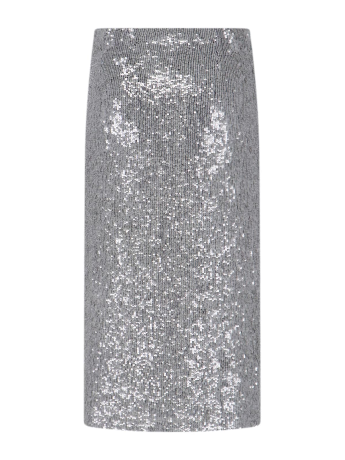 P.a.r.o.s.h Sequin Midi Skirt In Gray