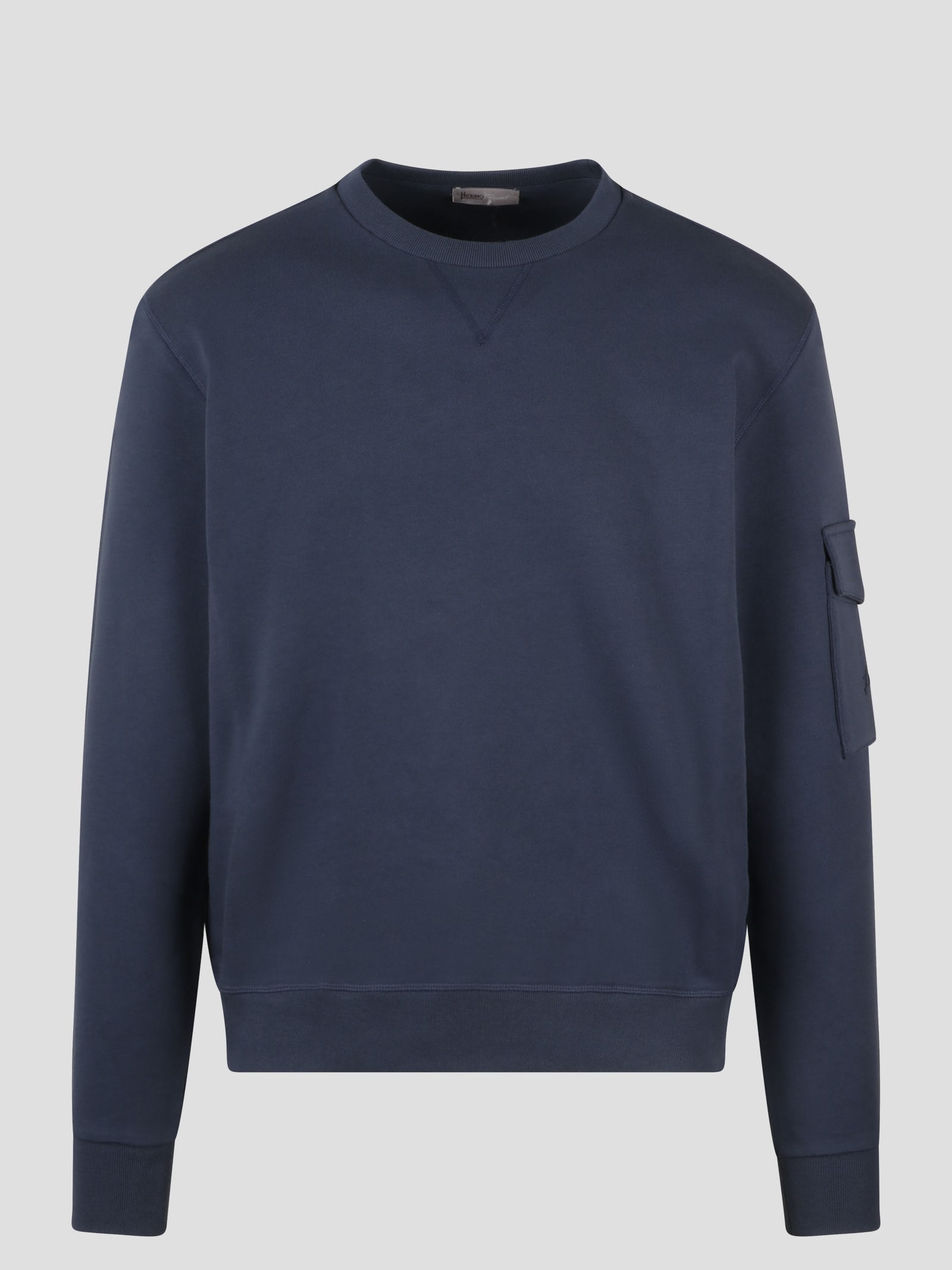 Herno Flap-pocket Detail Sweatshirt In Blue