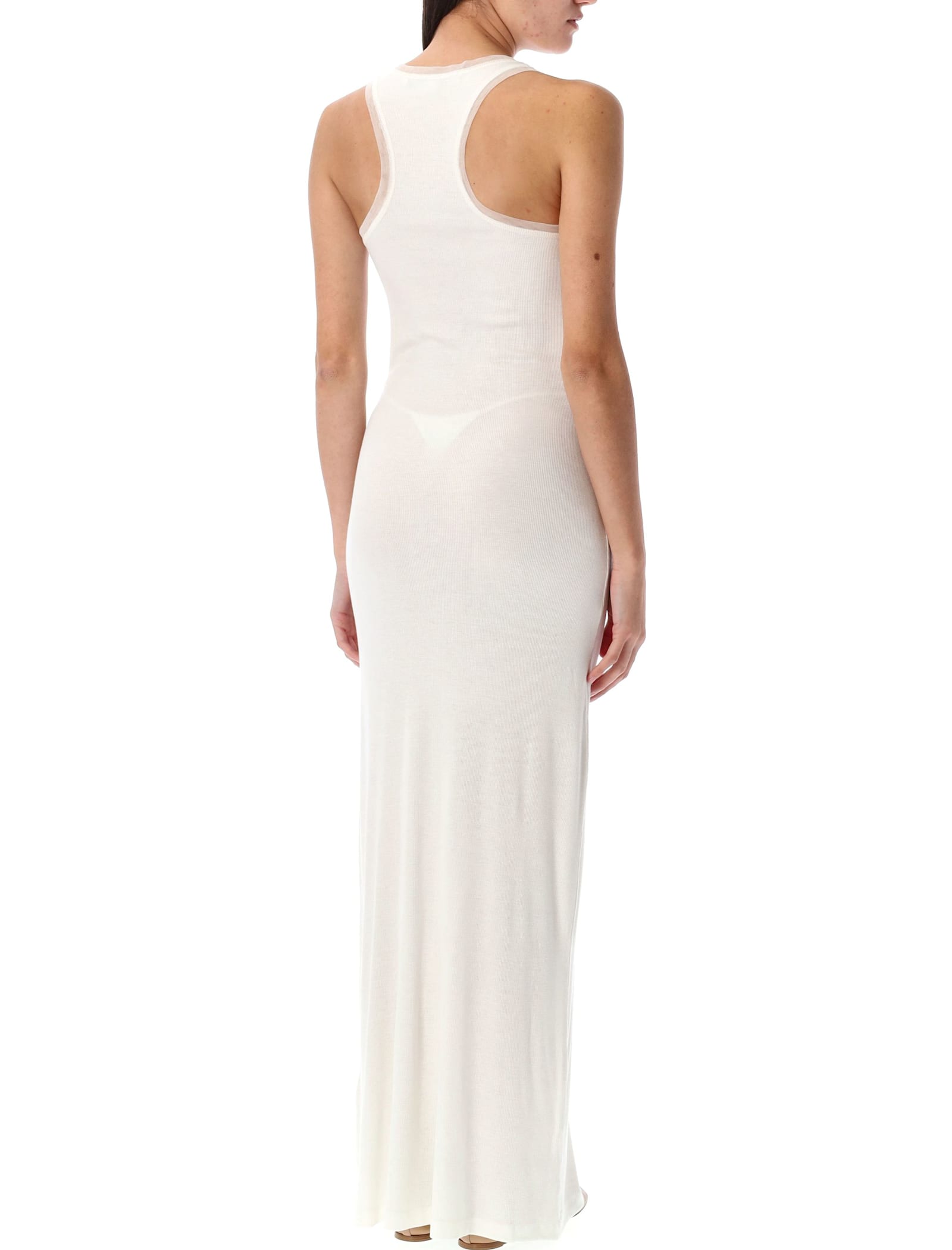 Remain Birger Christensen Remain Jersey Long Dress In Cloud White