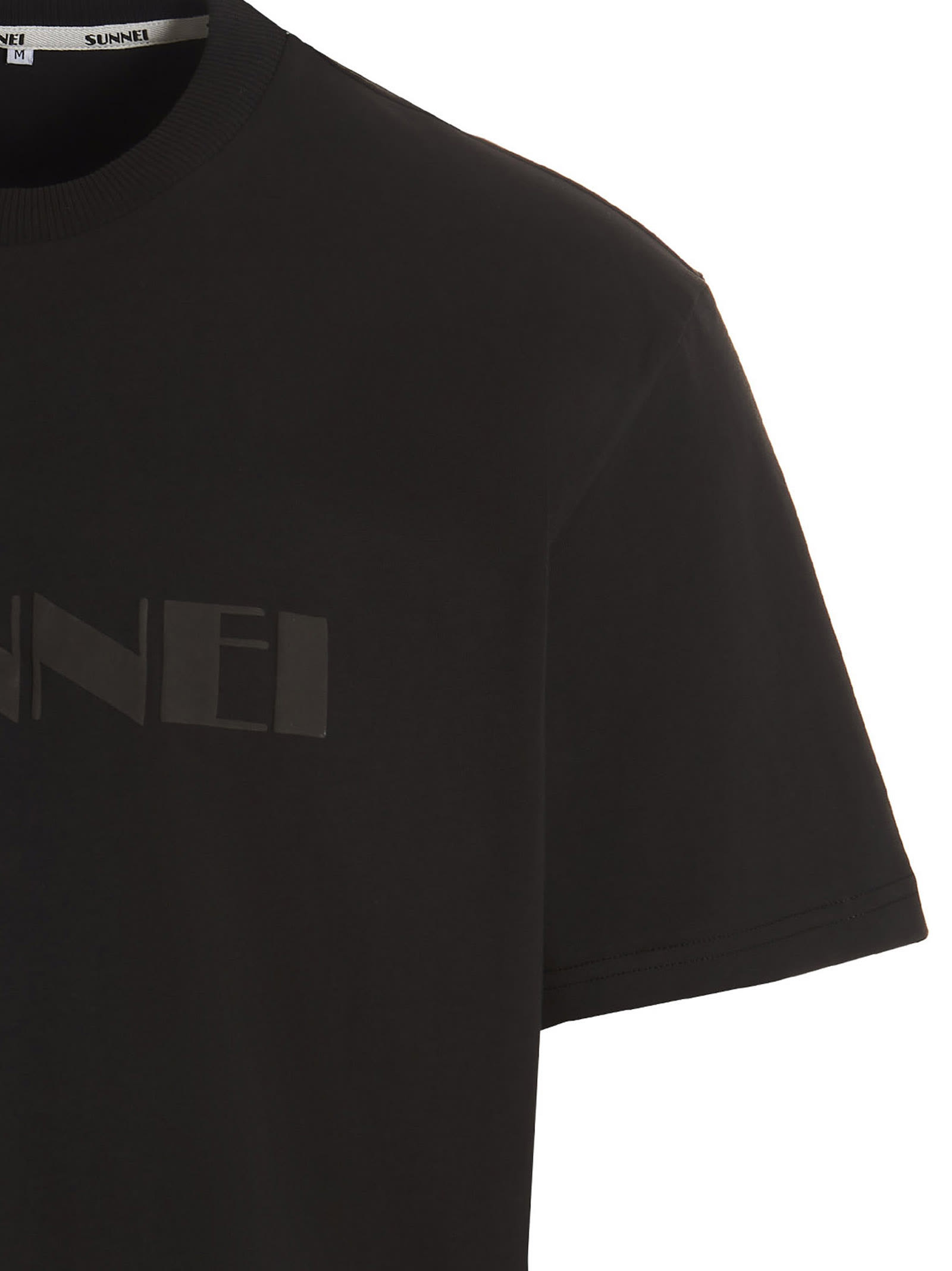 Shop Sunnei Logo T-shirt In Black