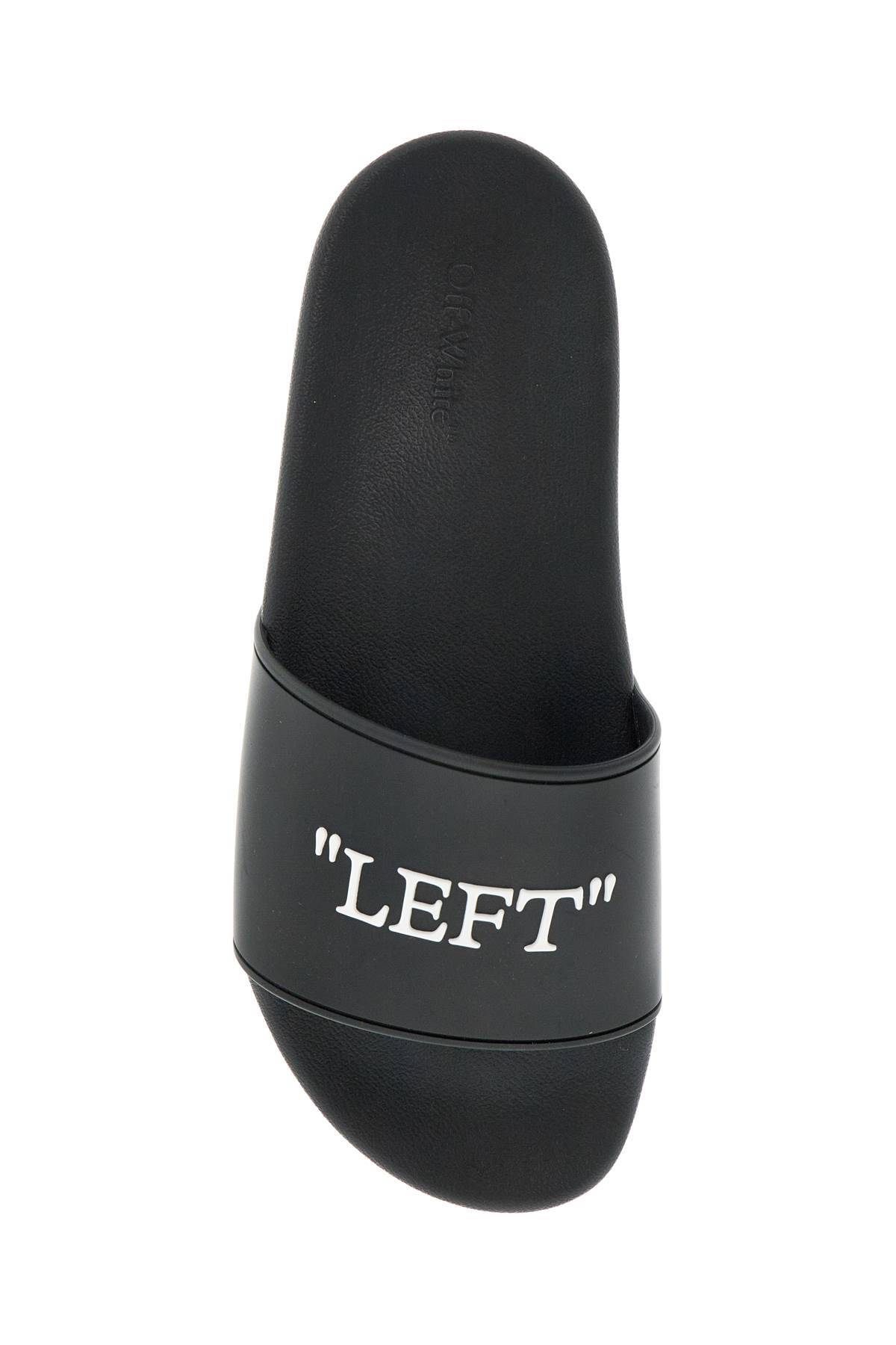 Shop Off-white Rubber Slides For Left And Right In Black - White (black)