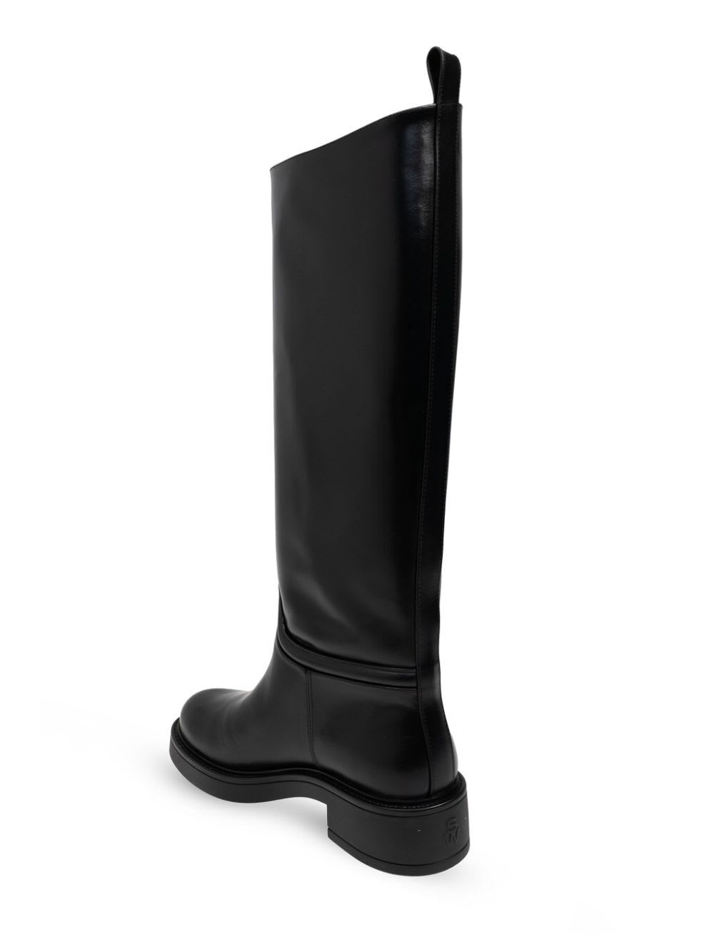 Shop Stuart Weitzman Celia Riding Boot In Blk Black