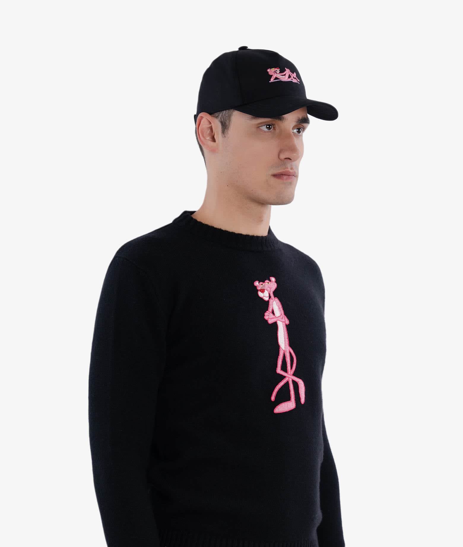 Larusmiani Baseball Cap Pink Panther Hat In Black
