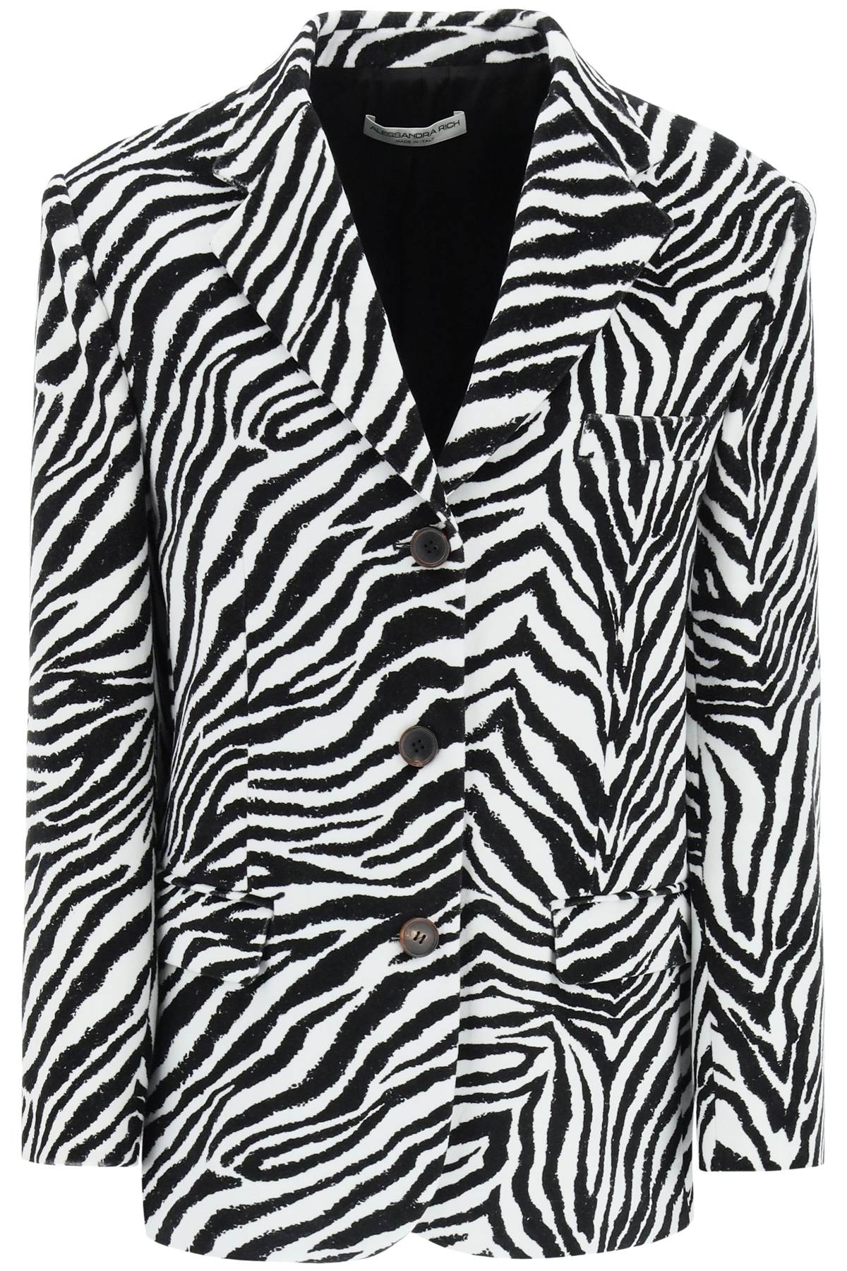 Alessandra Rich Zebra Print Velvet Jacket
