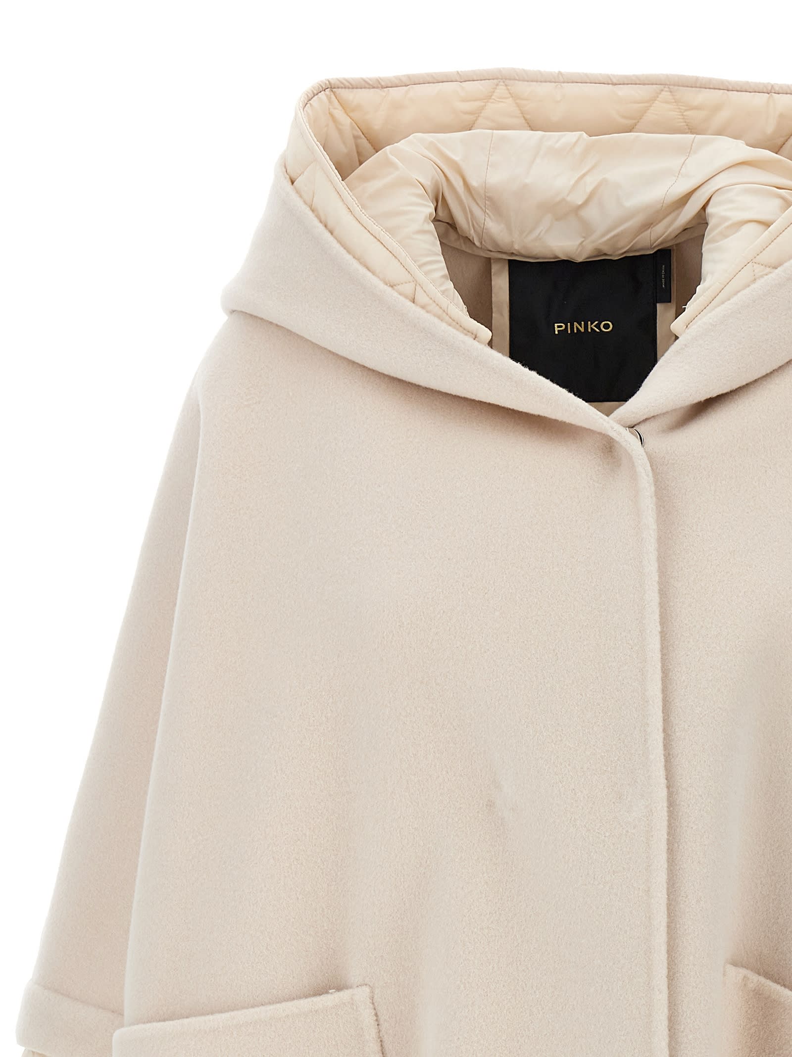 Shop Pinko Medaglia Cape In Beige