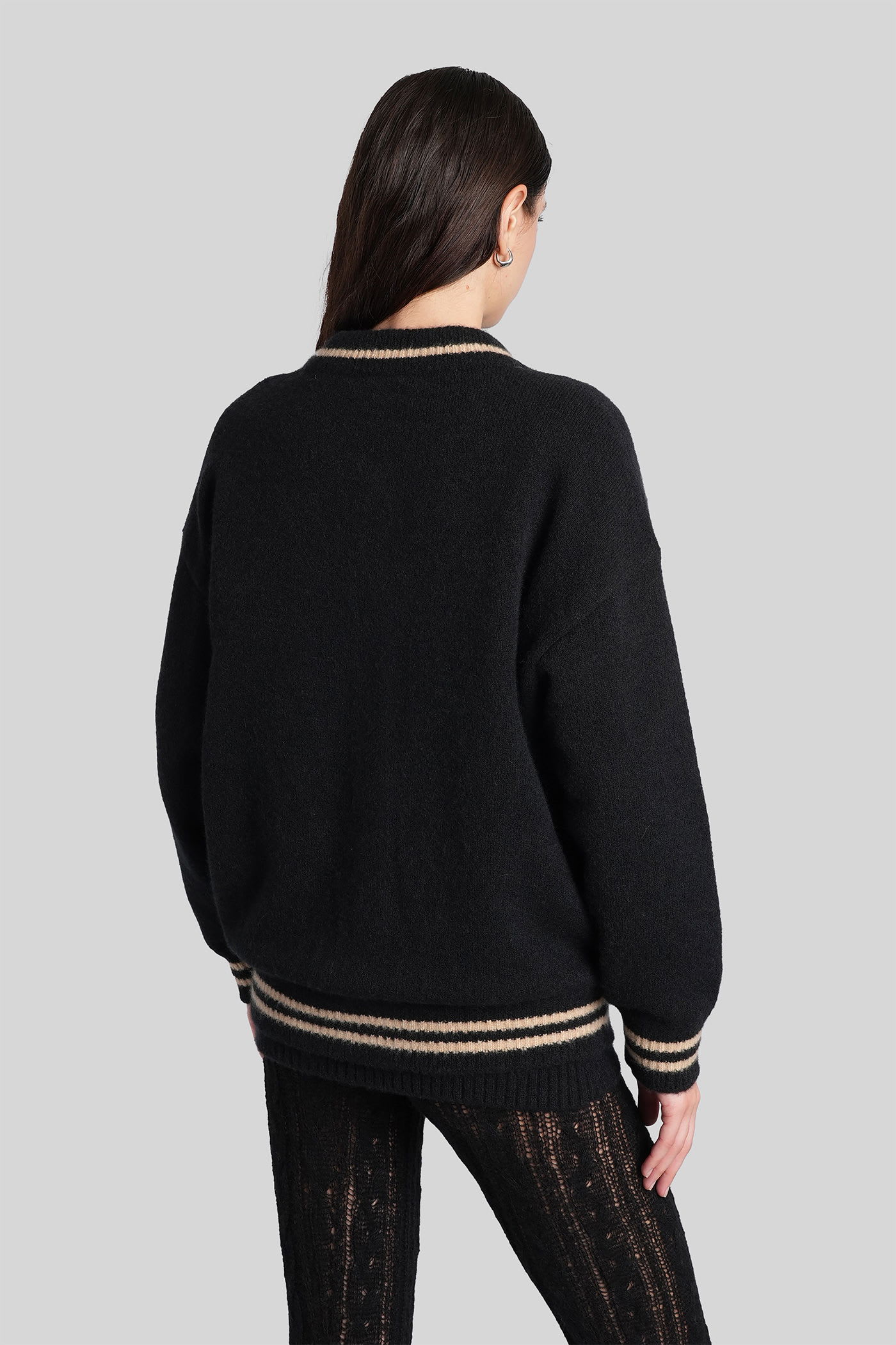 Laneus Bomber Jacket In Black Cashmere In Black