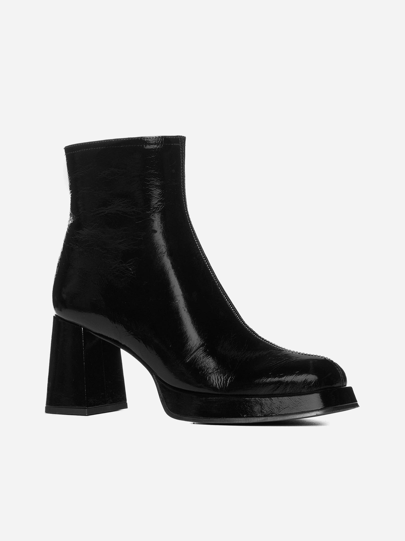 Shop Chie Mihara Katrin Patent Leather Ankle Boots In Negro
