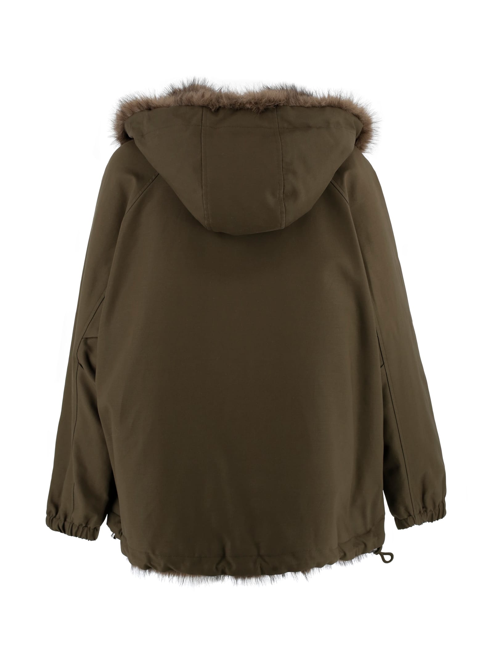 Valentini 1972 Parka With Hood And Faux Fur Lining. In Green