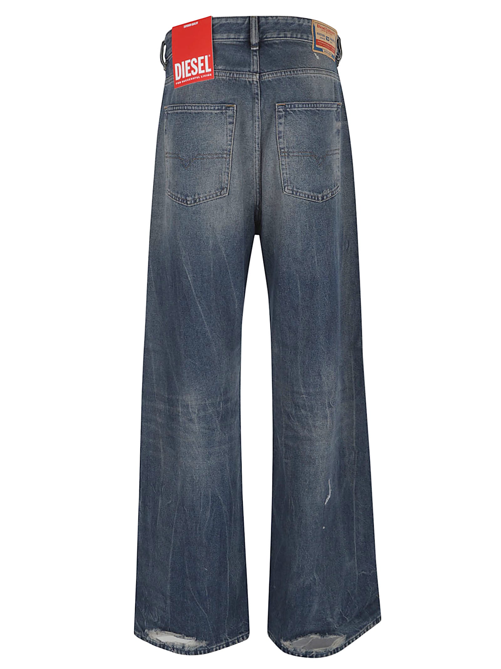 Diesel Cropped Organic Cotton Jeans In Blue