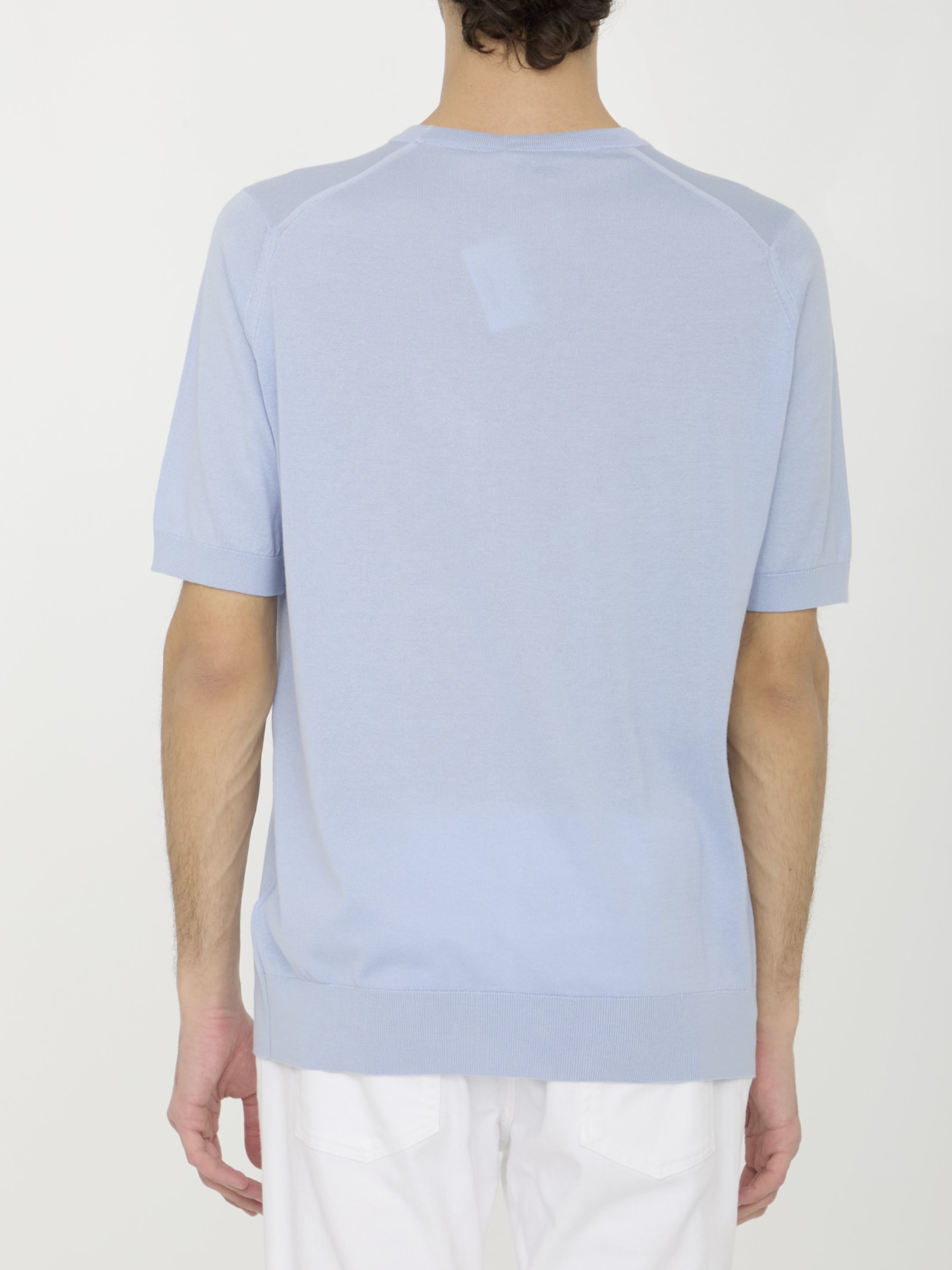 Shop John Smedley Kempton T-shirt In Light Blue