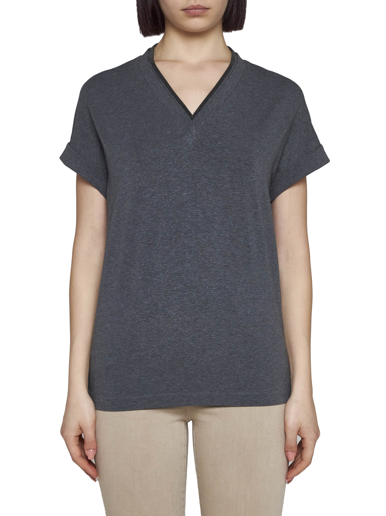 Shop Brunello Cucinelli T-shirt In Grey