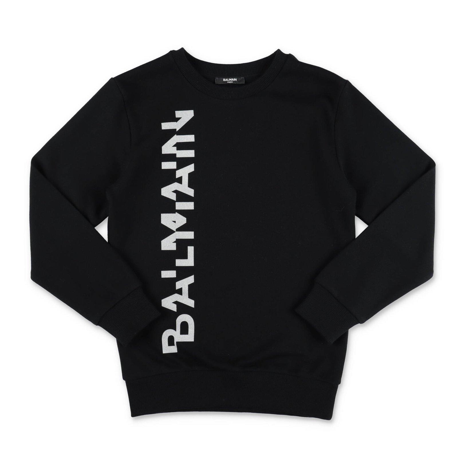 Shop Balmain Logo Printed Crewneck Sweatshirt In Ag