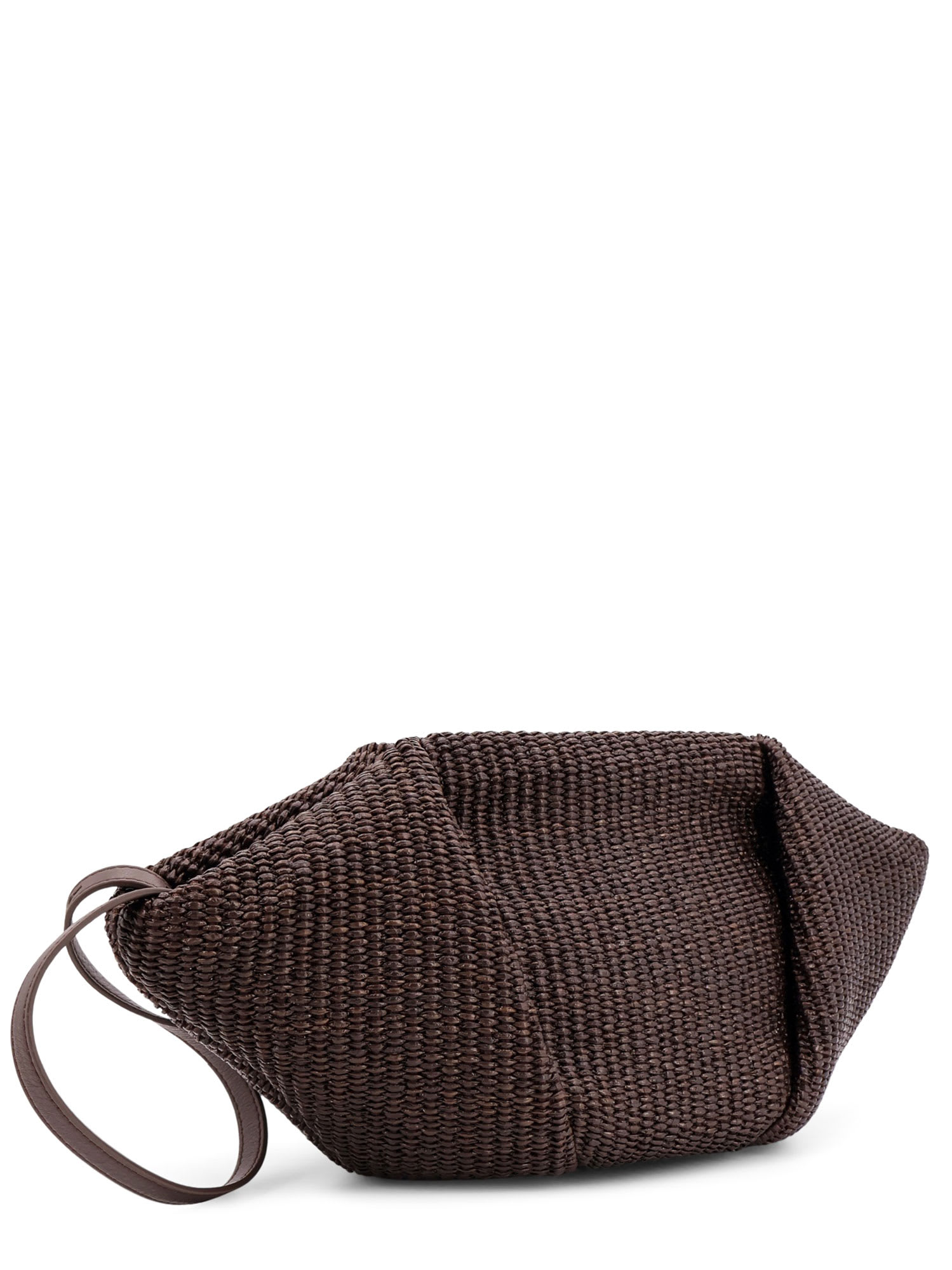 Brunello Cucinelli Cotton-raffia Marina Clutch Bag In Brown