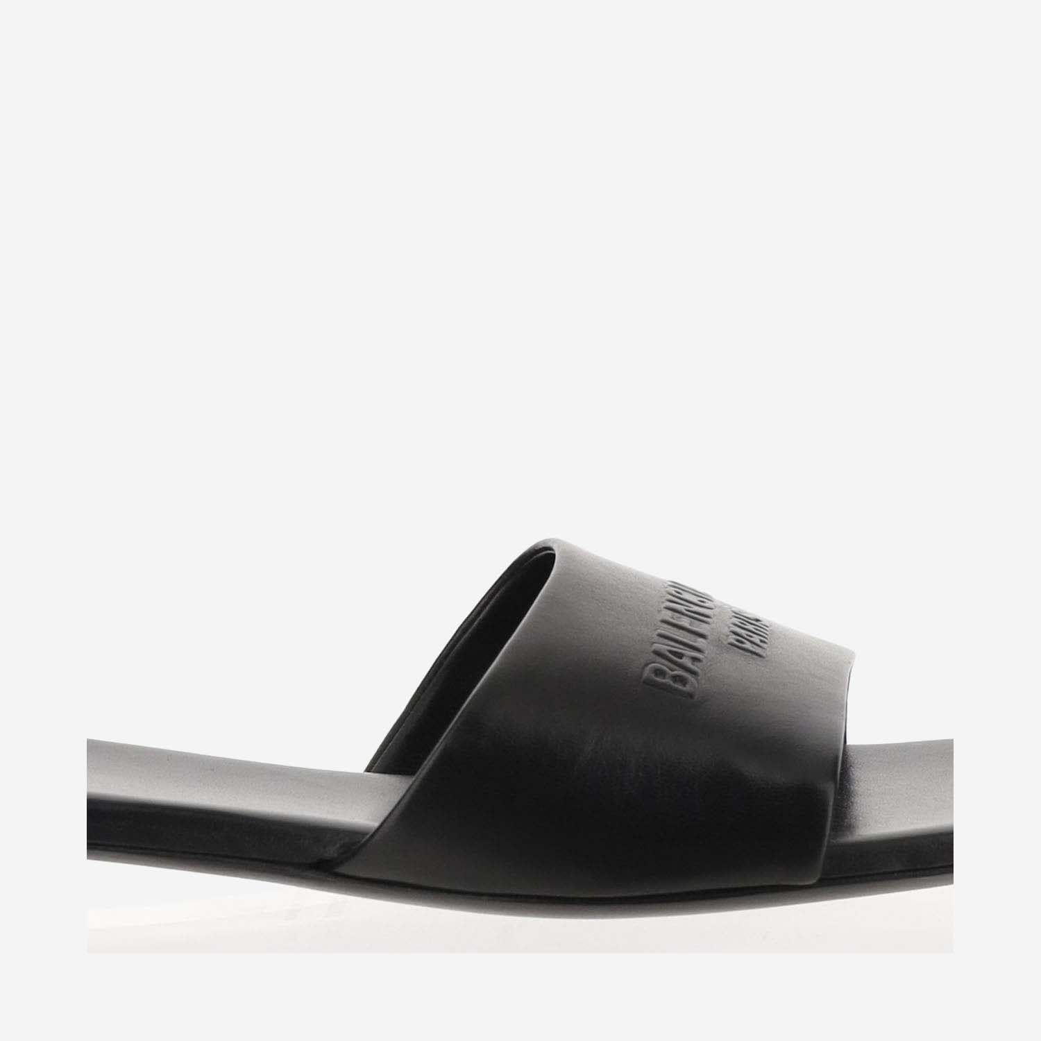 Shop Balenciaga Duty Free Leather Sandals In Black