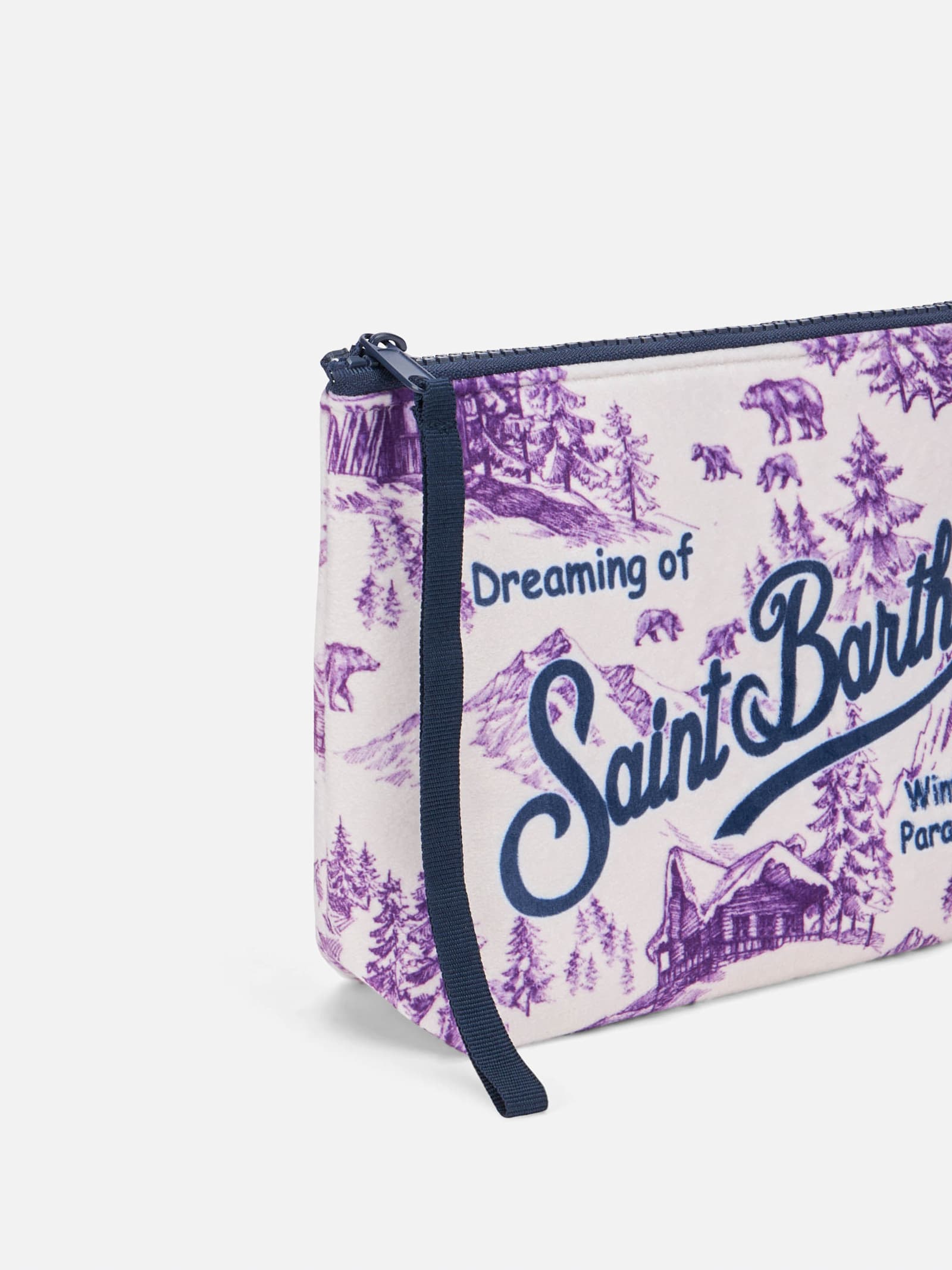 MC2 SAINT BARTH ALINE WOOLY POCHETTE WITH WINTER TOILE DE JOUY PRINT