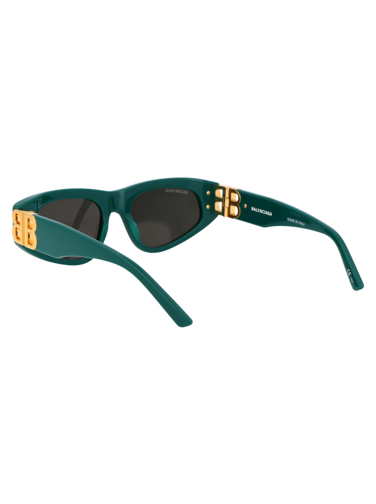 Shop Balenciaga Bb0095s Sunglasses In 005 Green Gold Grey
