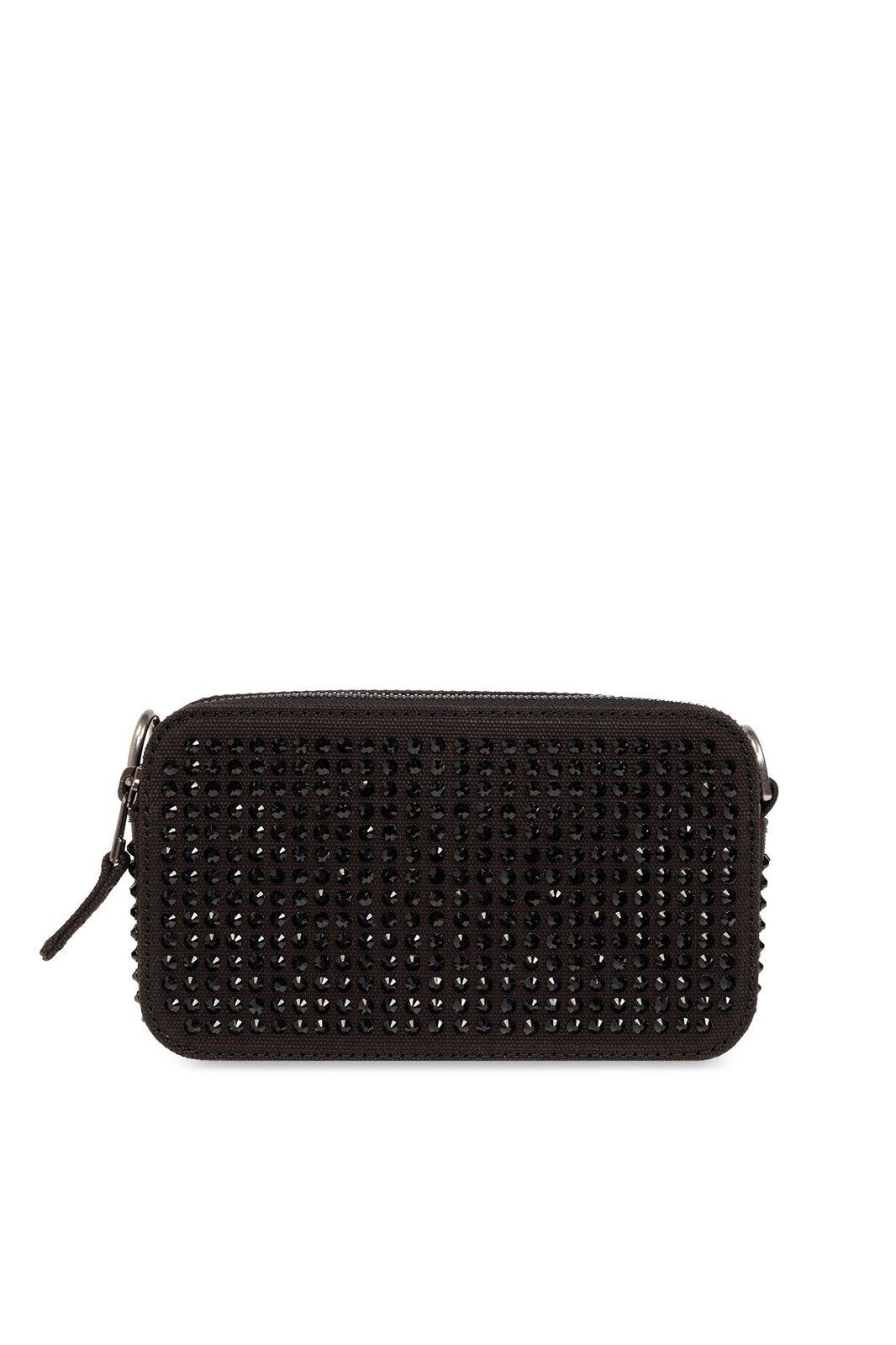 Shop Marc Jacobs The Snapshot Shoulder Bag In Black Crystal
