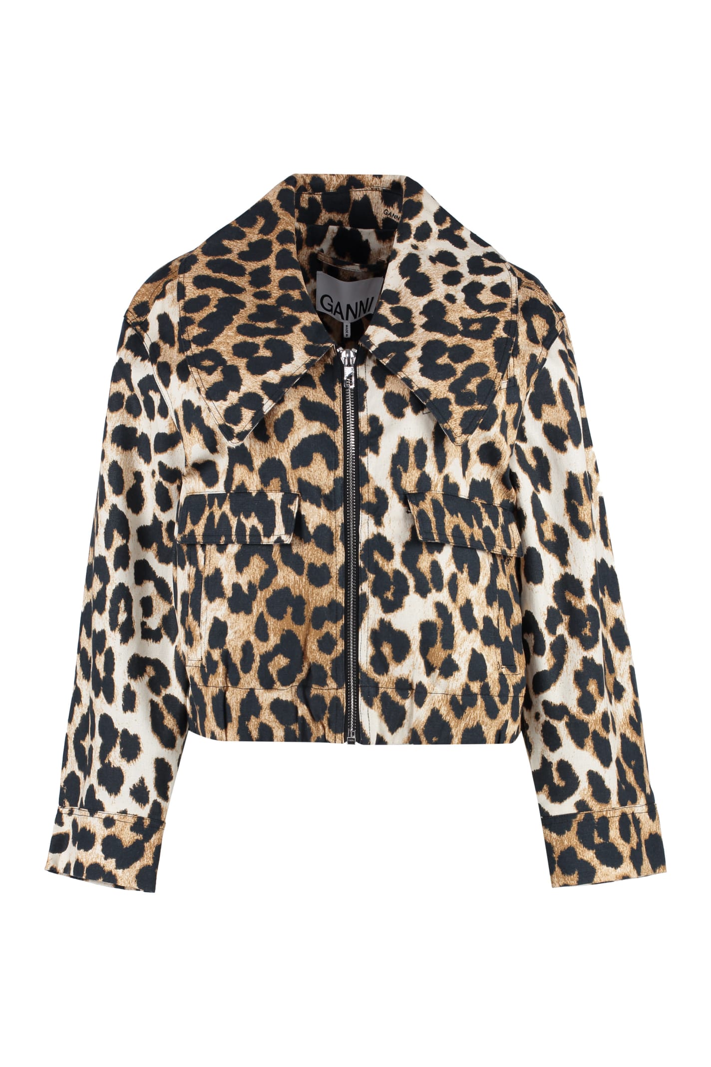 Ganni Leopard Print Short Jacket