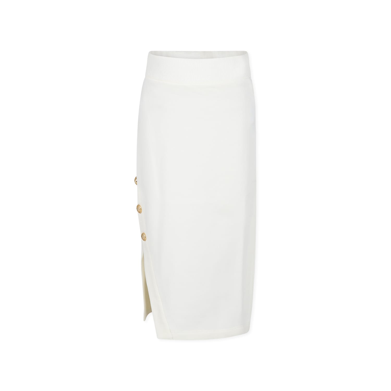Balmain Kids' Ivory Skirt For Girl With Logo In White