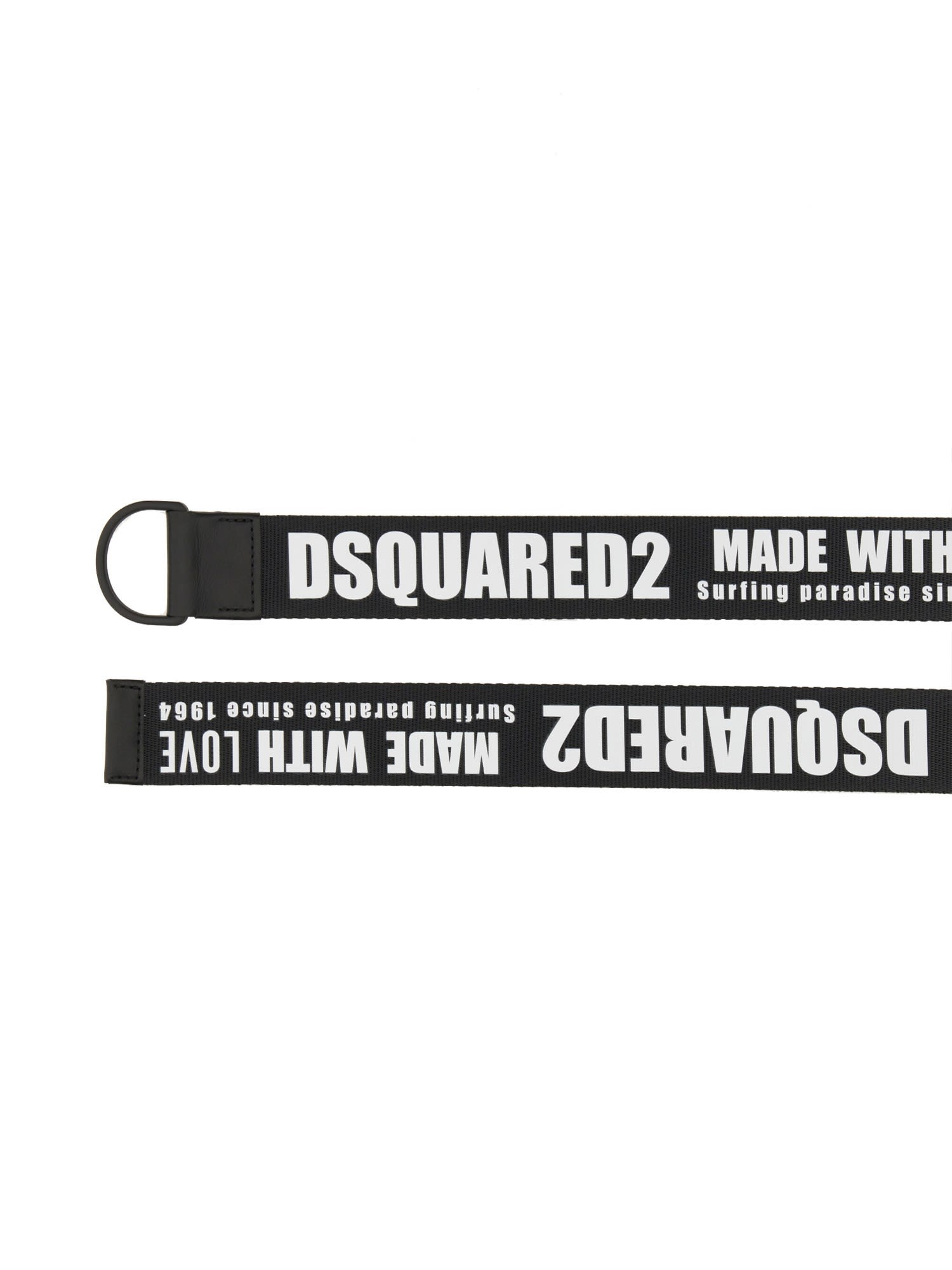 Dsquared2 Grosgrain Belt With Leather Rod In 2124