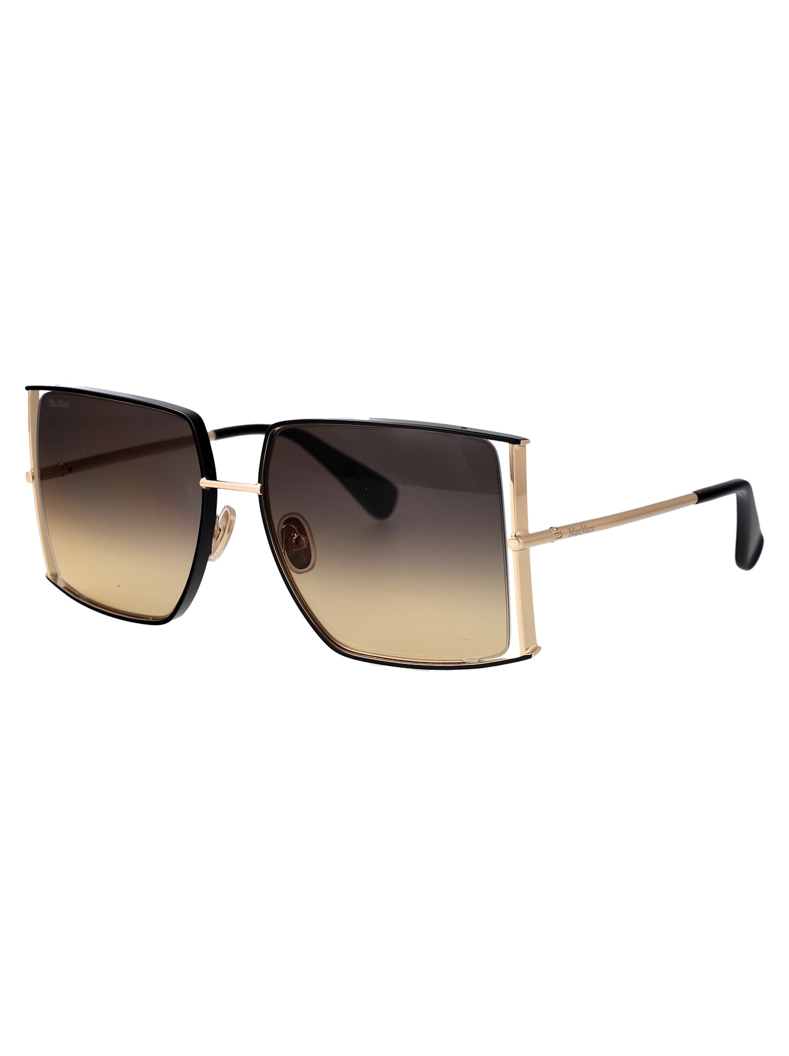 Shop Max Mara Mm0120/s Sunglasses In Gold Black