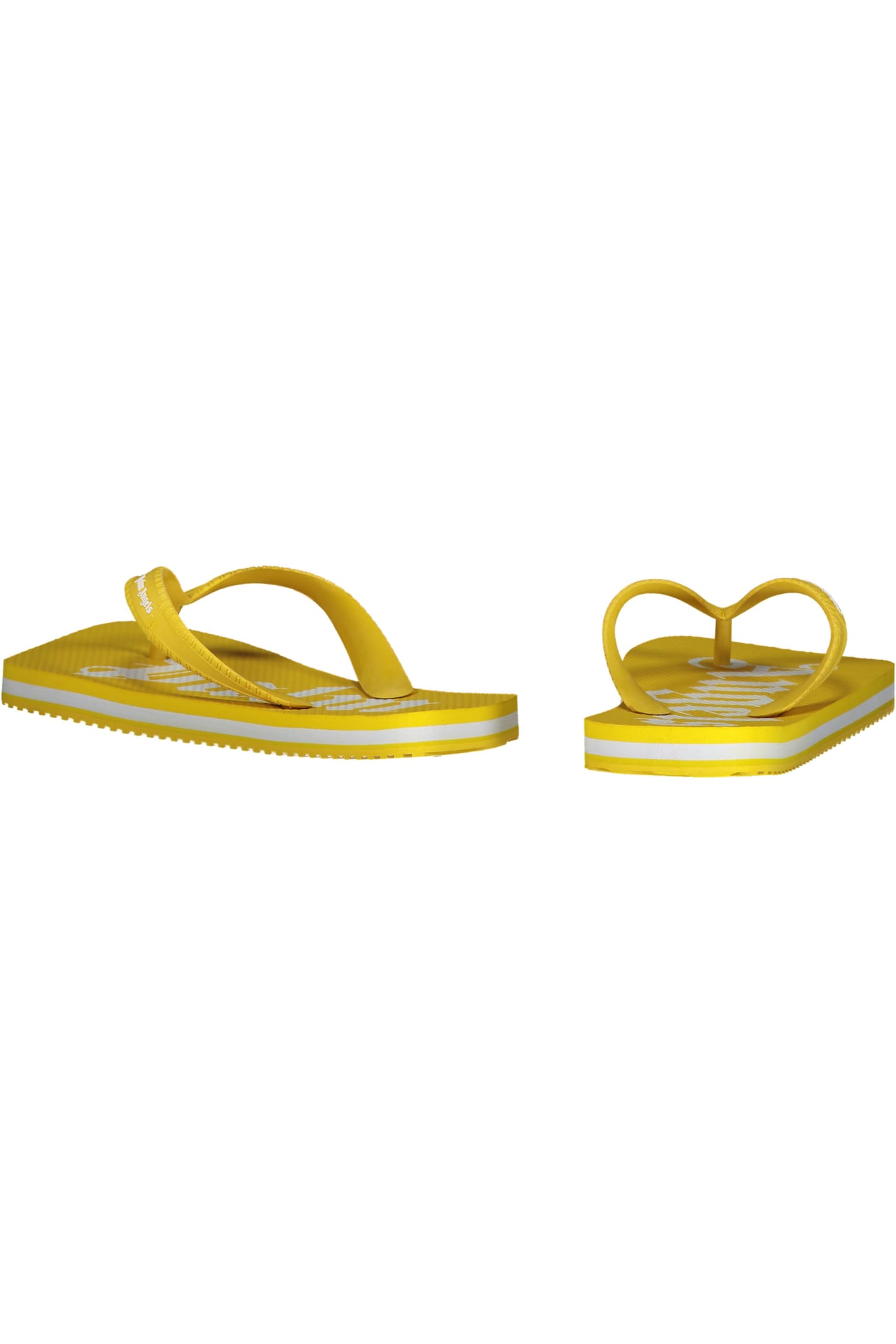 Shop Palm Angels Logoed Rubber Flip-flop In Yellow