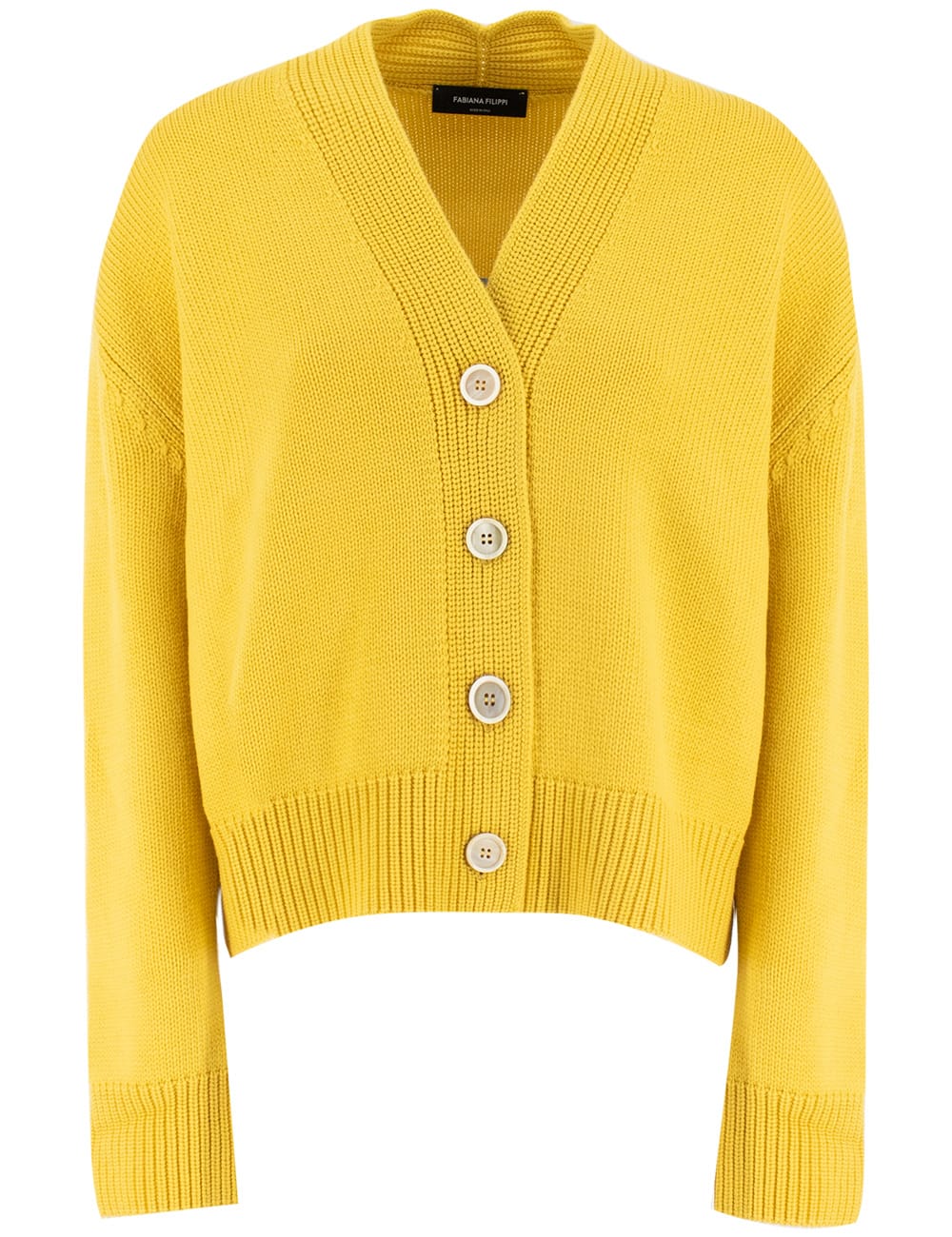 Shop Fabiana Filippi Cardigan In Curcuma