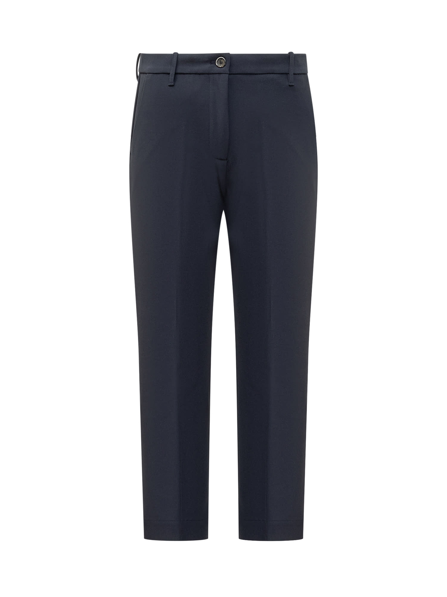 Shop Nine In The Morning Magda Bootcut Trousers In Blu Navy