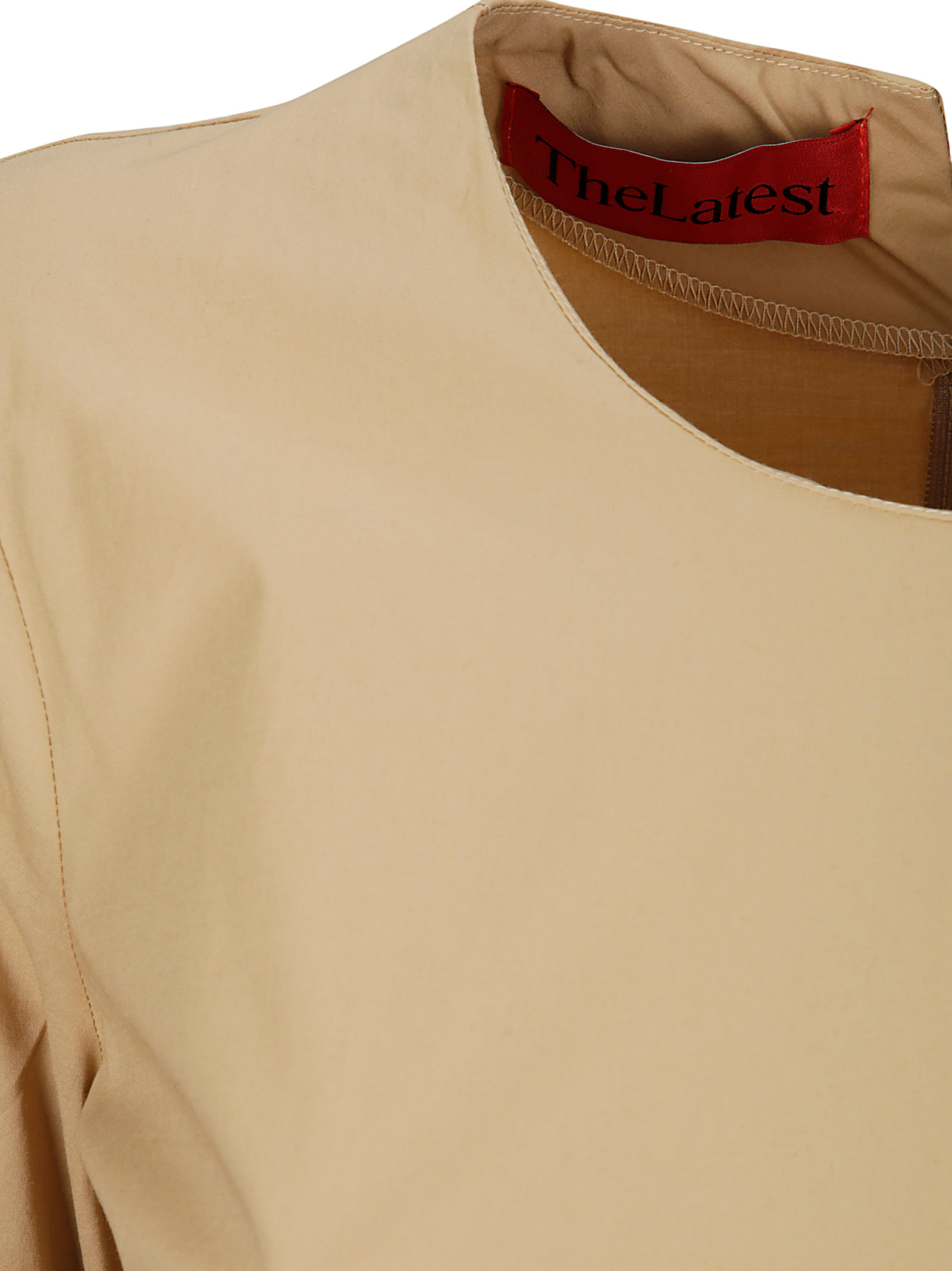 The Latest Long-sleeve Stretch Cotton Top With Flared Hem