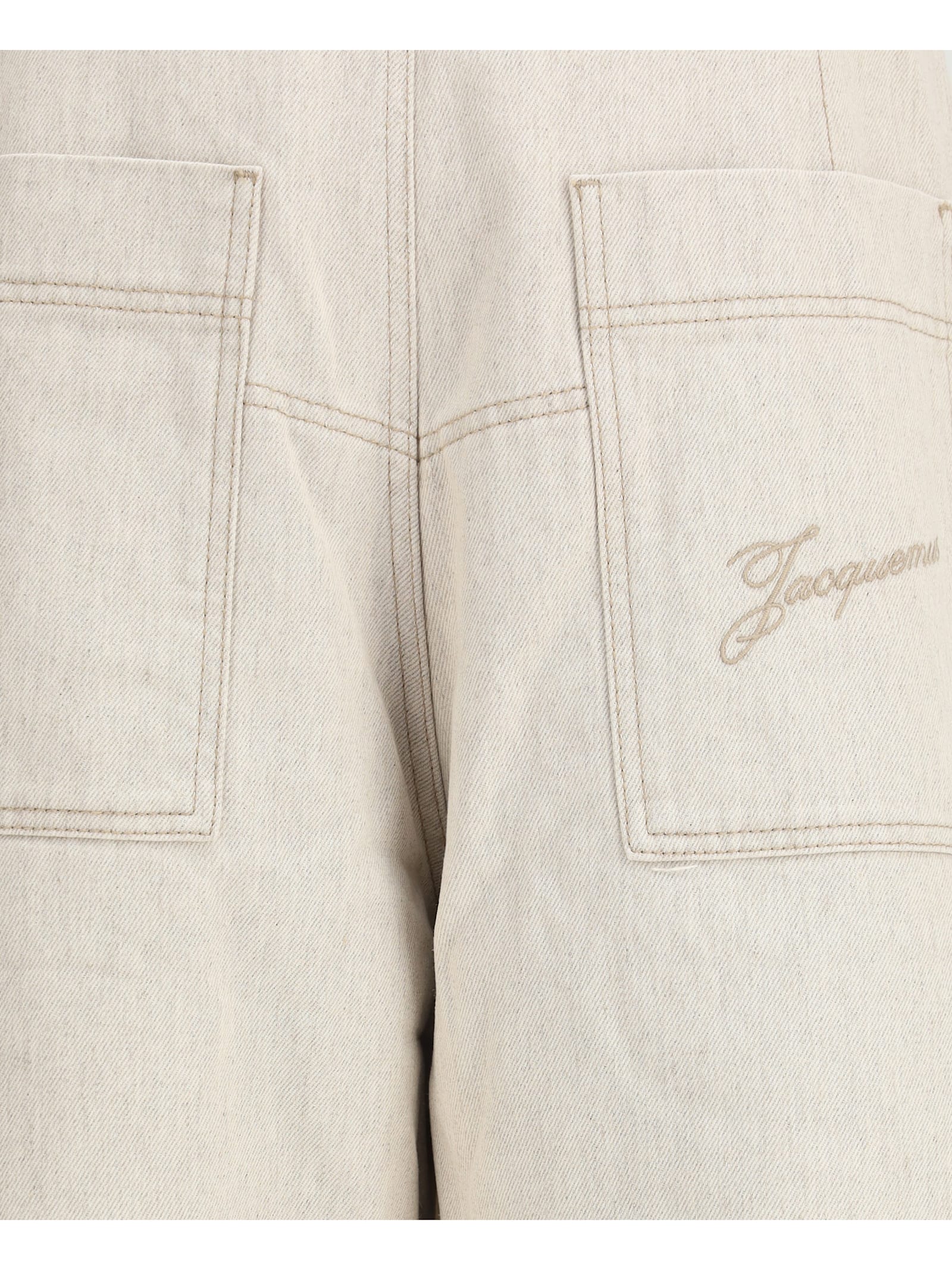 Jacquemus Cargo Trousers With Pockets And Loops In Neutral