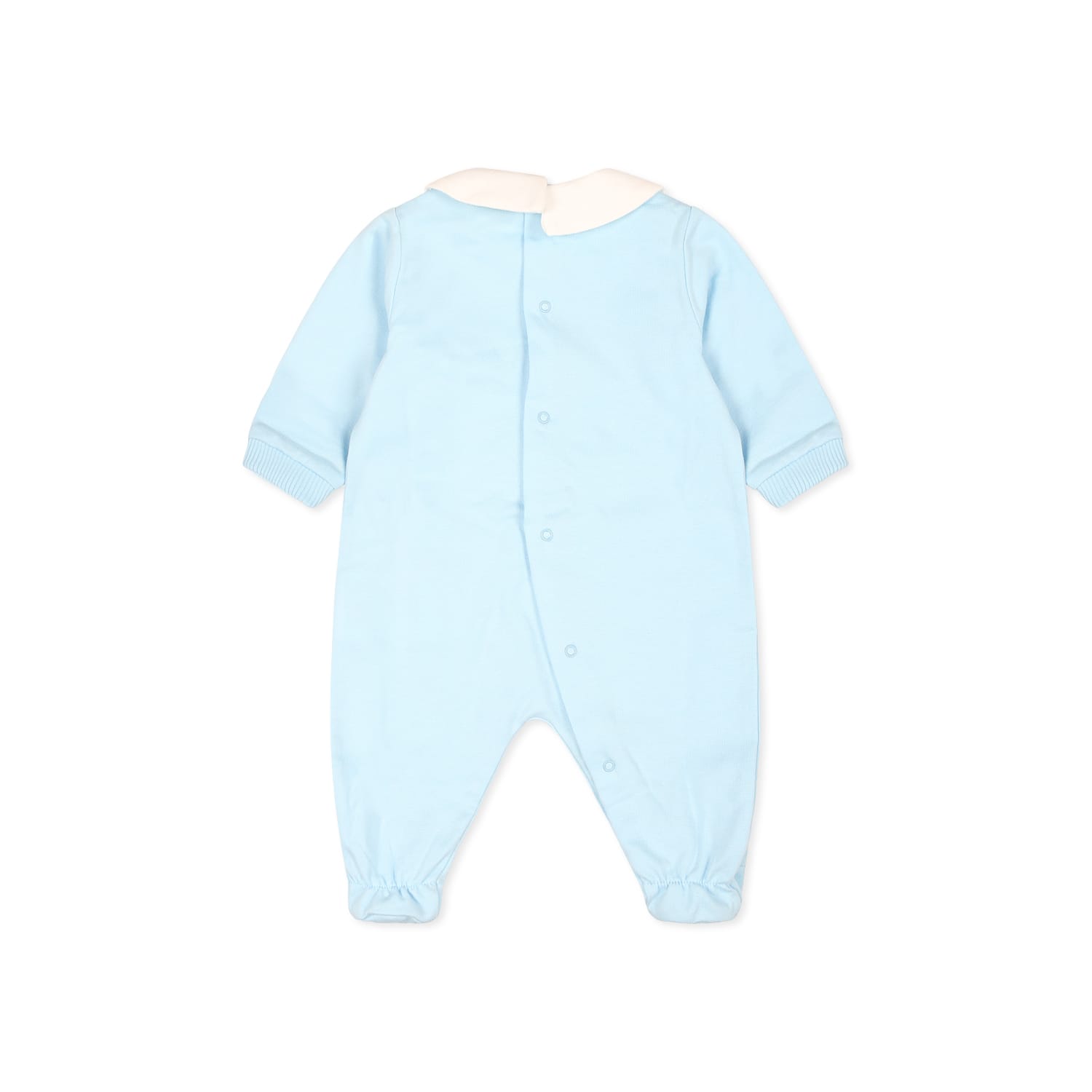 MOSCHINO LIGHT BLUE SET BABYGROW FOR BABY BOY WITH TEDDY BEAR 