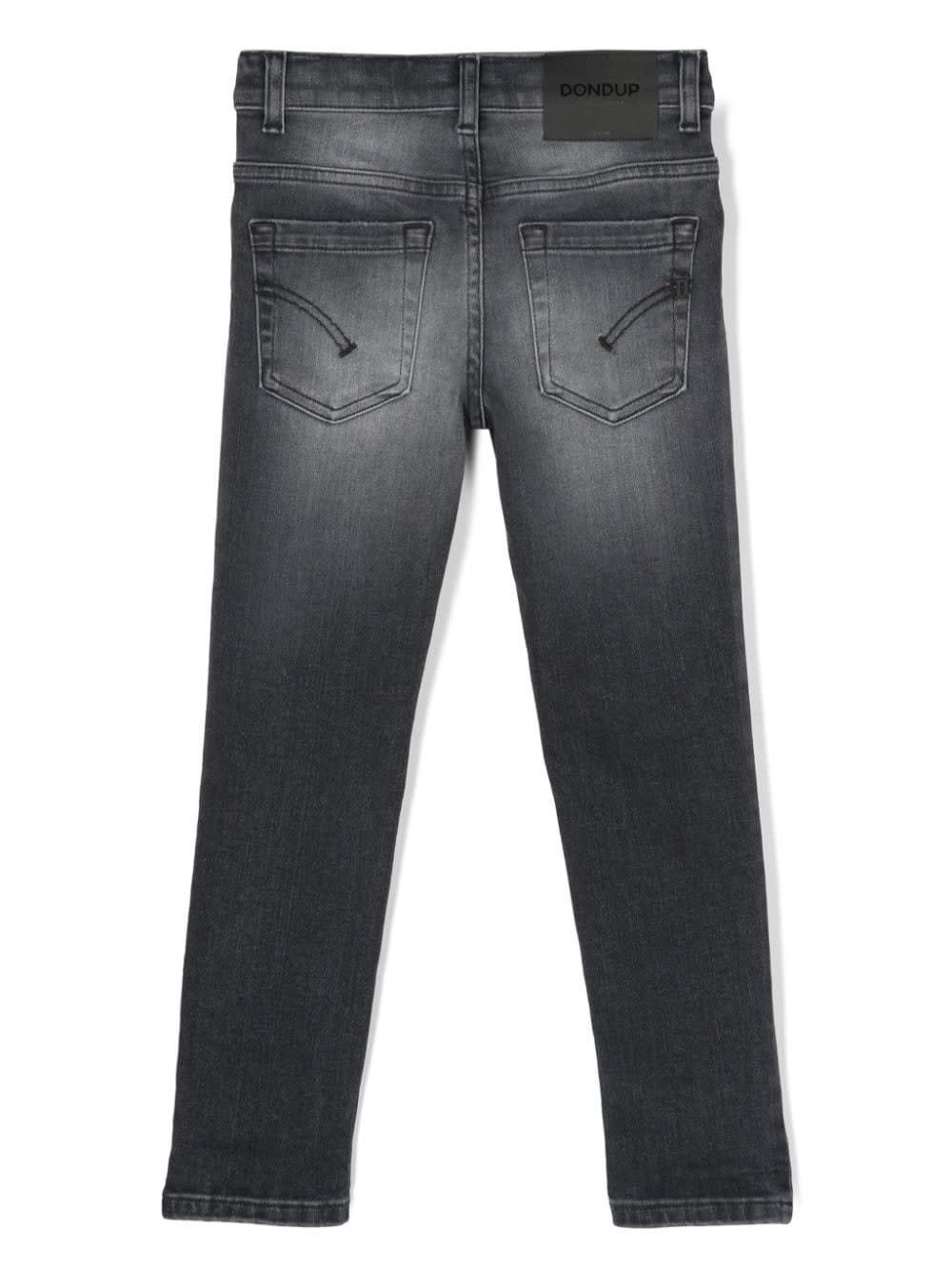 Shop Dondup Black George Jeans With Abrasions In Grey