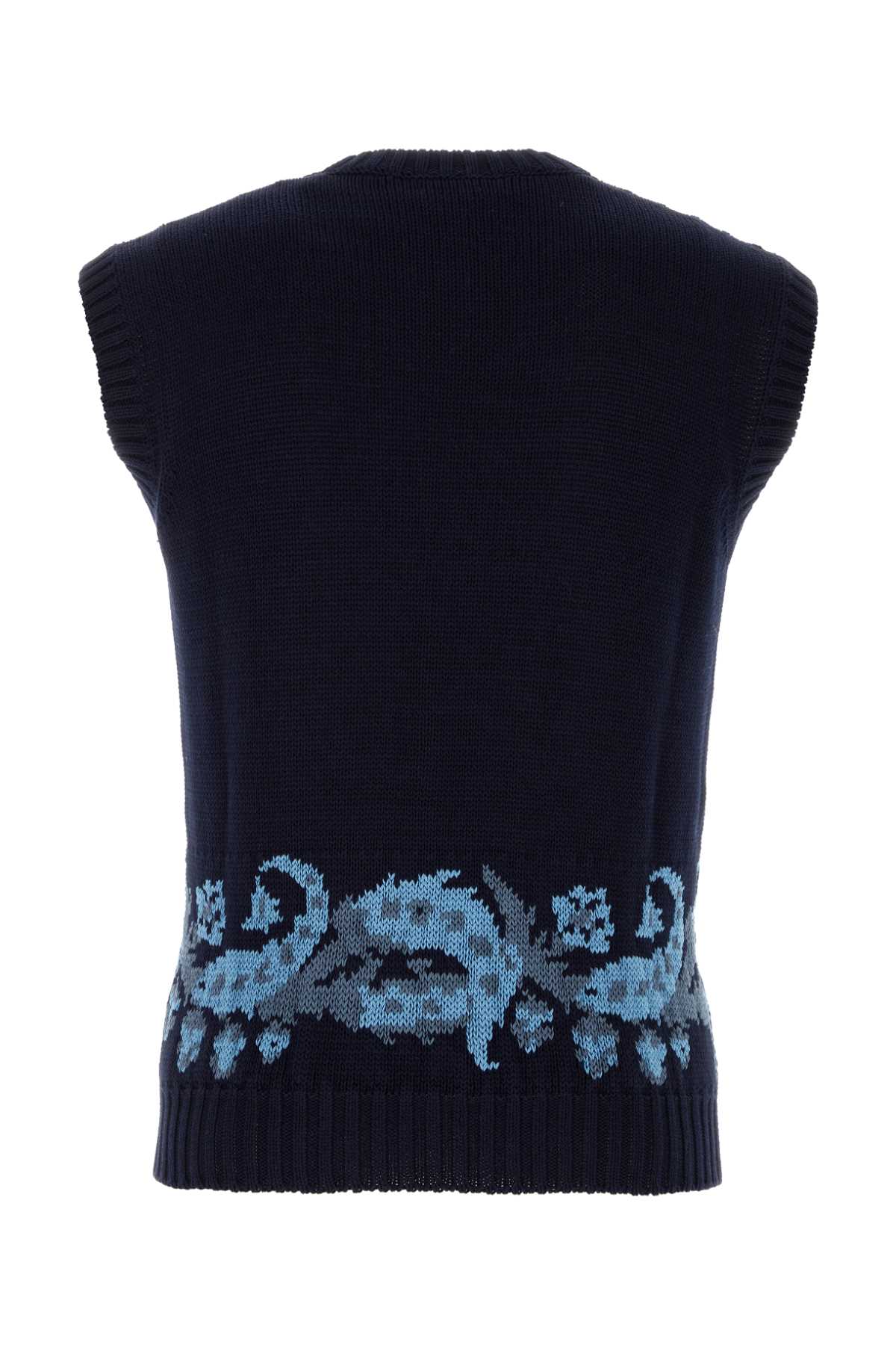 Shop Etro Dark Blue Cotton Vest In S9883