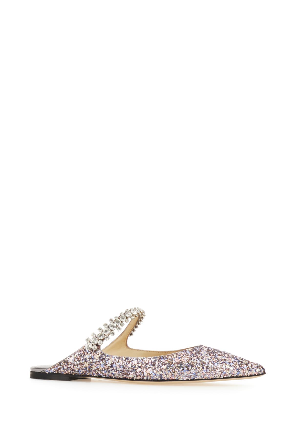 Shop Jimmy Choo Embellished Fabric Bing Flat Ballerinas In Sprinklemix