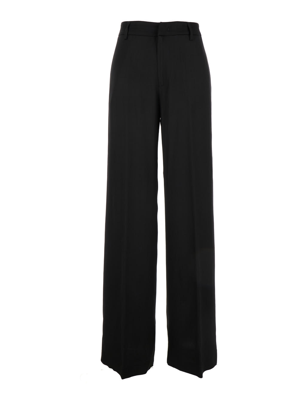 Pt01 Lorenza Half Elasticatd Belt Pants In Black
