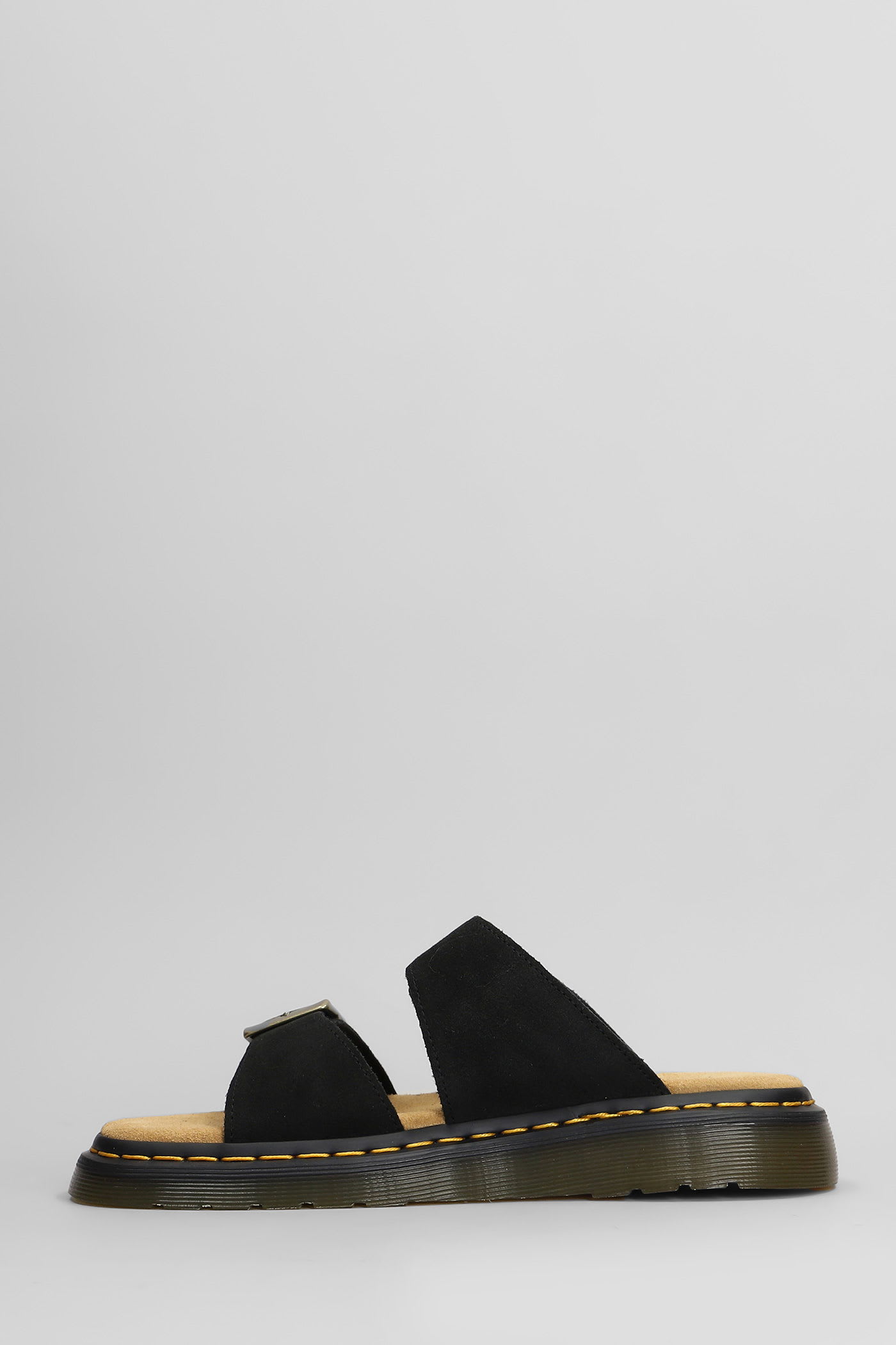 Dr. Martens Dr.martens Josef Savannah Tan Suede Sandals Black In Black