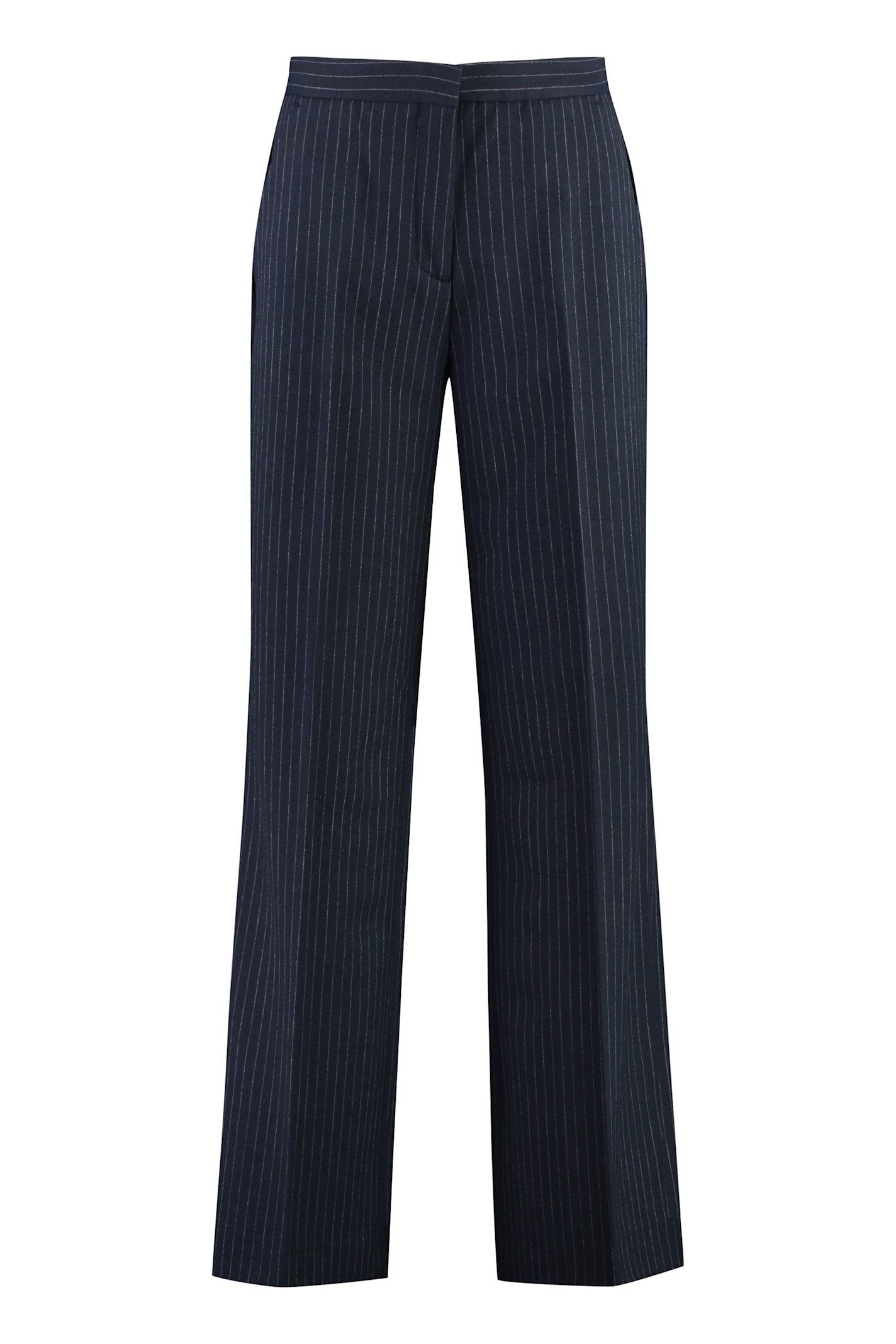 Shop Calvin Klein Wool Blend Trousers In Blue