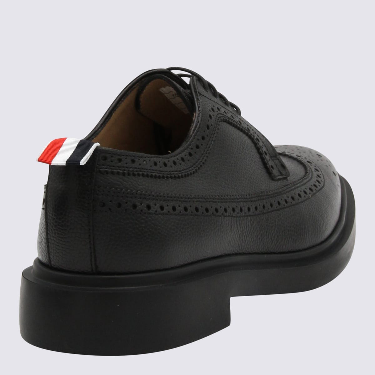Shop Thom Browne Black Leather Longwing Brogues