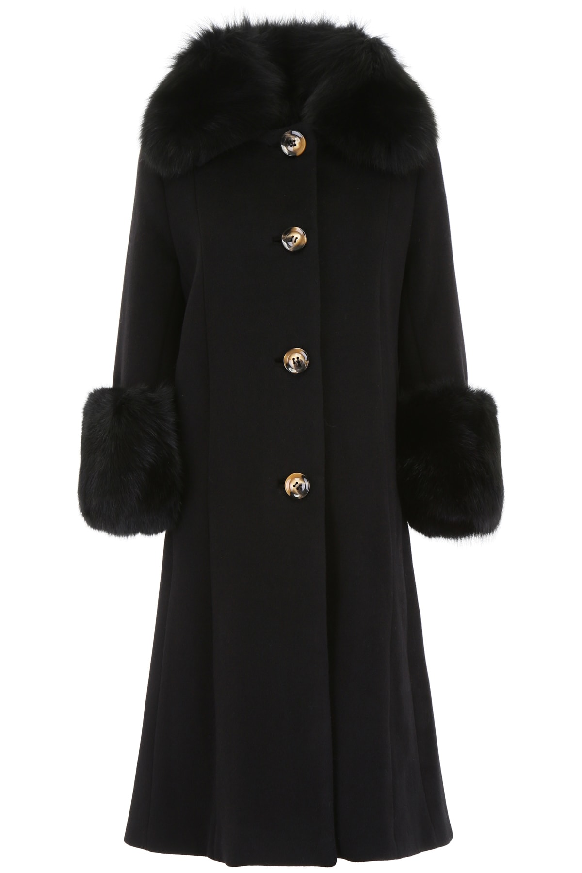 Saks Potts Saks Potts Yvonne Coat With Fur - BLACK (Black) - 10939385 ...