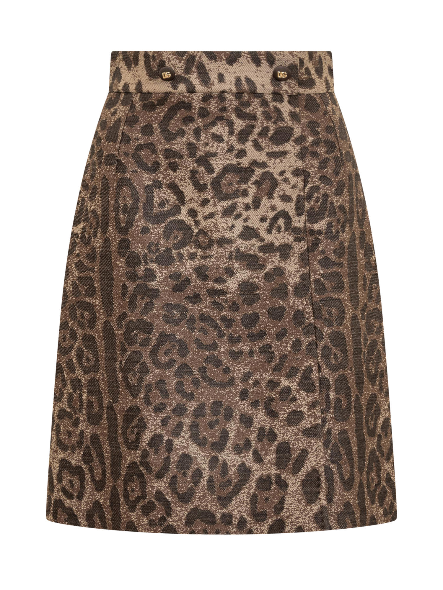 Shop Dolce & Gabbana Leopard Skirt In Tess.accoppiato Double
