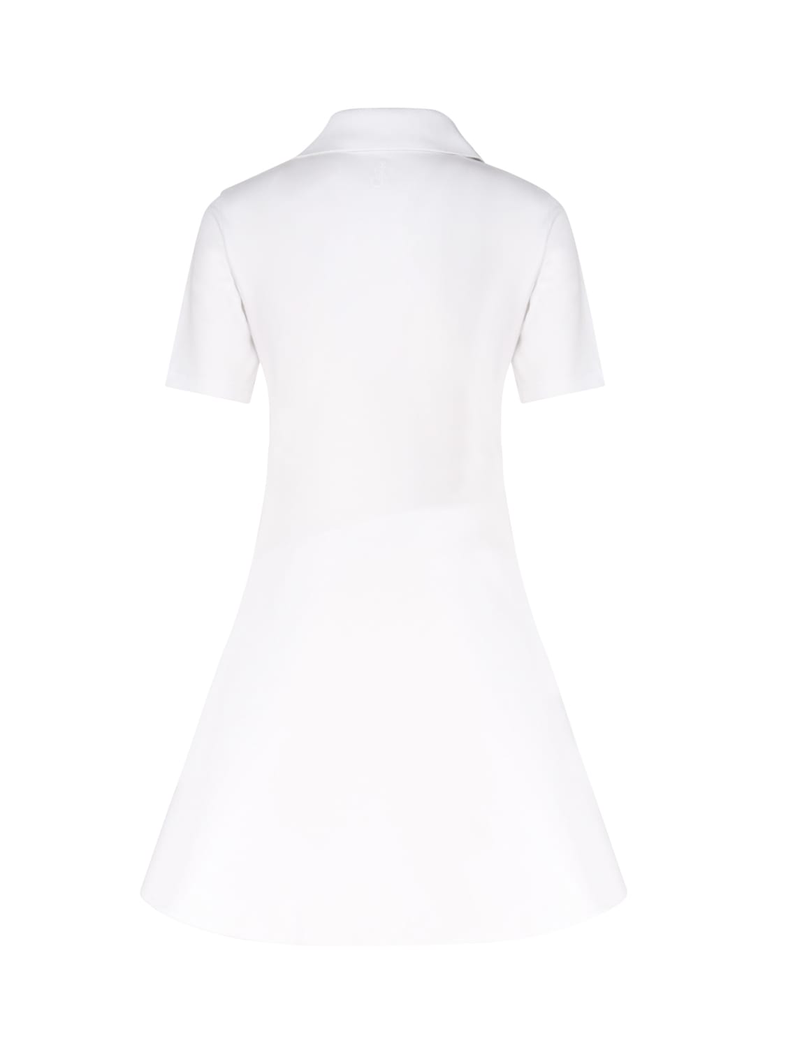 Shop Jw Anderson Asymmetric Dress With Polo-style Collar In White
