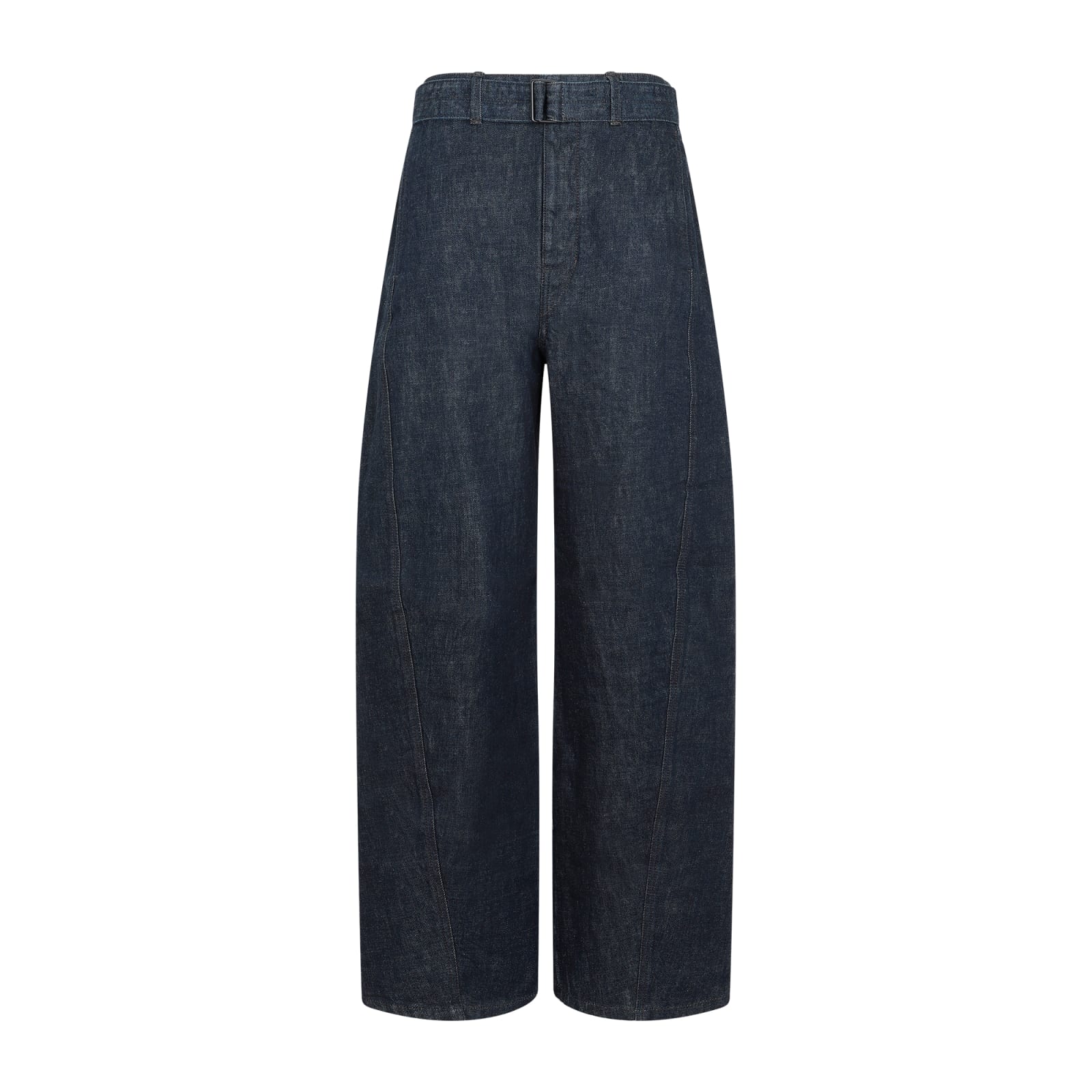 Shop Lemaire Twisted Belted Pants In Denim Indigo