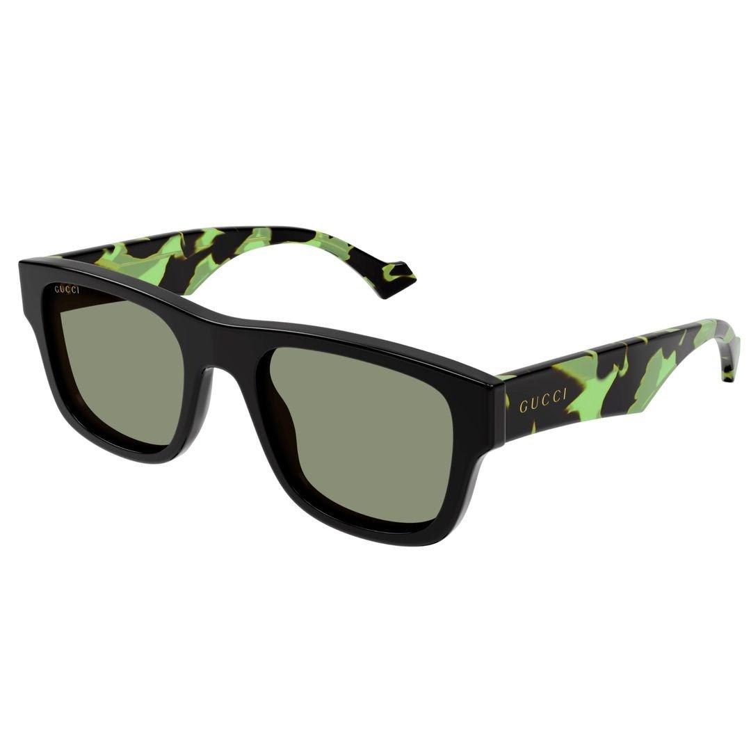 Shop Gucci Square Frame Sunglasses In 005 Black Havana Green